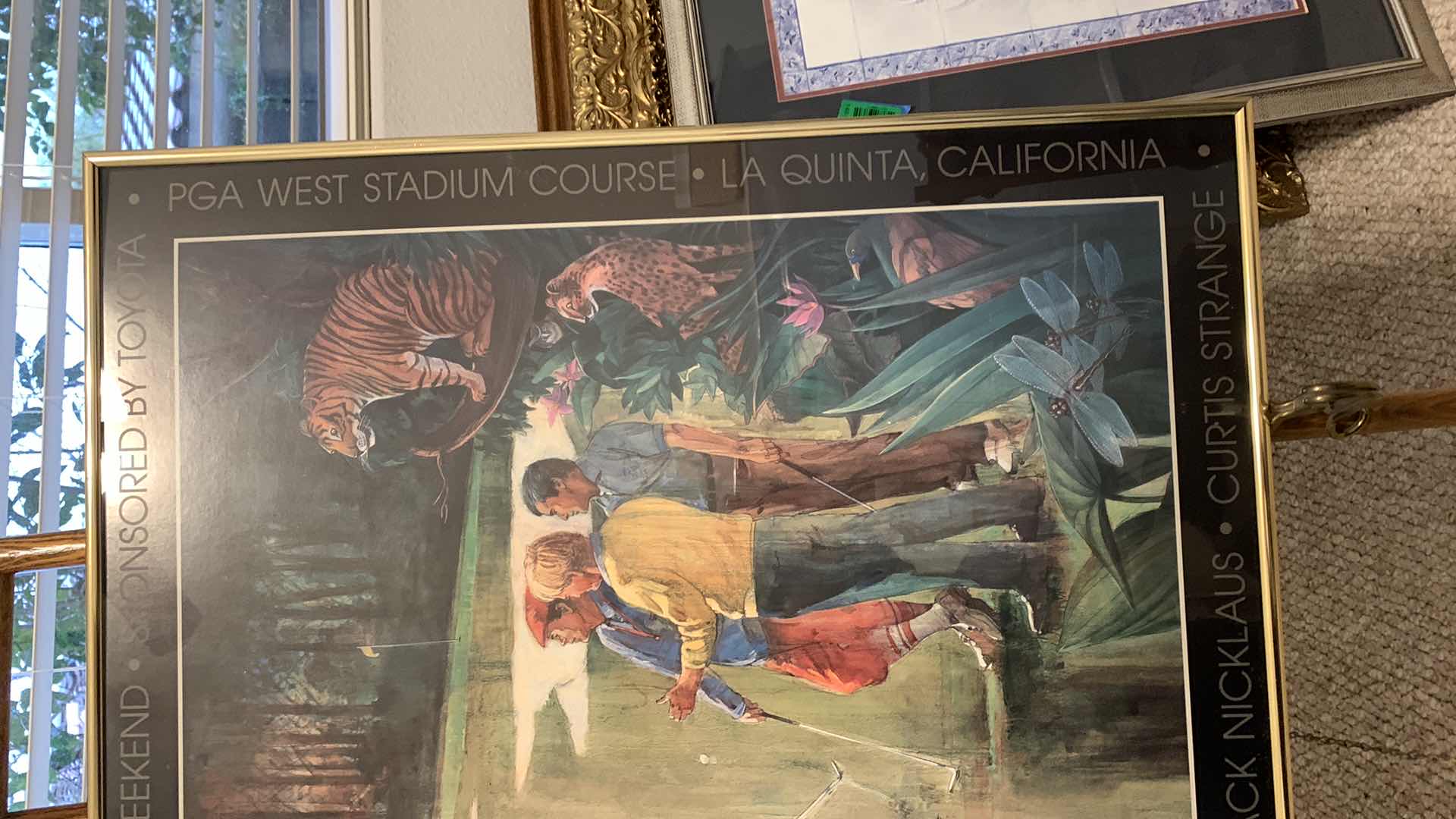 Photo 1 of ARTWORK, SKINS GAME, JOHN DALY, PAYNE STEWART, JACK NICKLAUS, CURTIS STRANGE, 30” x H25” (stand not included)