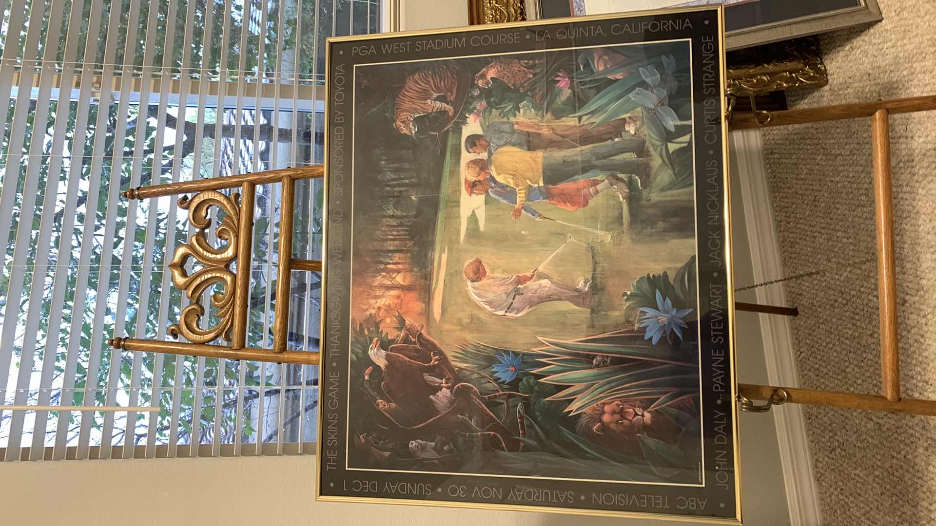 Photo 1 of ARTWORK, SKINS GAME, JOHN DALY, PAYNE STEWART, JACK NICKLAUS, CURTIS STRANGE, 30” x H25” (stand not included)