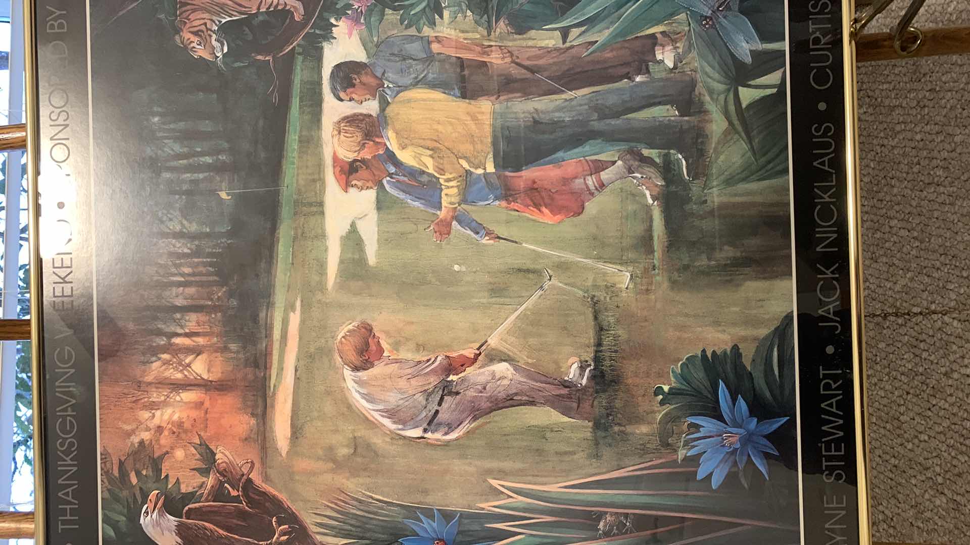 Photo 1 of ARTWORK, SKINS GAME, JOHN DALY, PAYNE STEWART, JACK NICKLAUS, CURTIS STRANGE, 30” x H25” (stand not included)