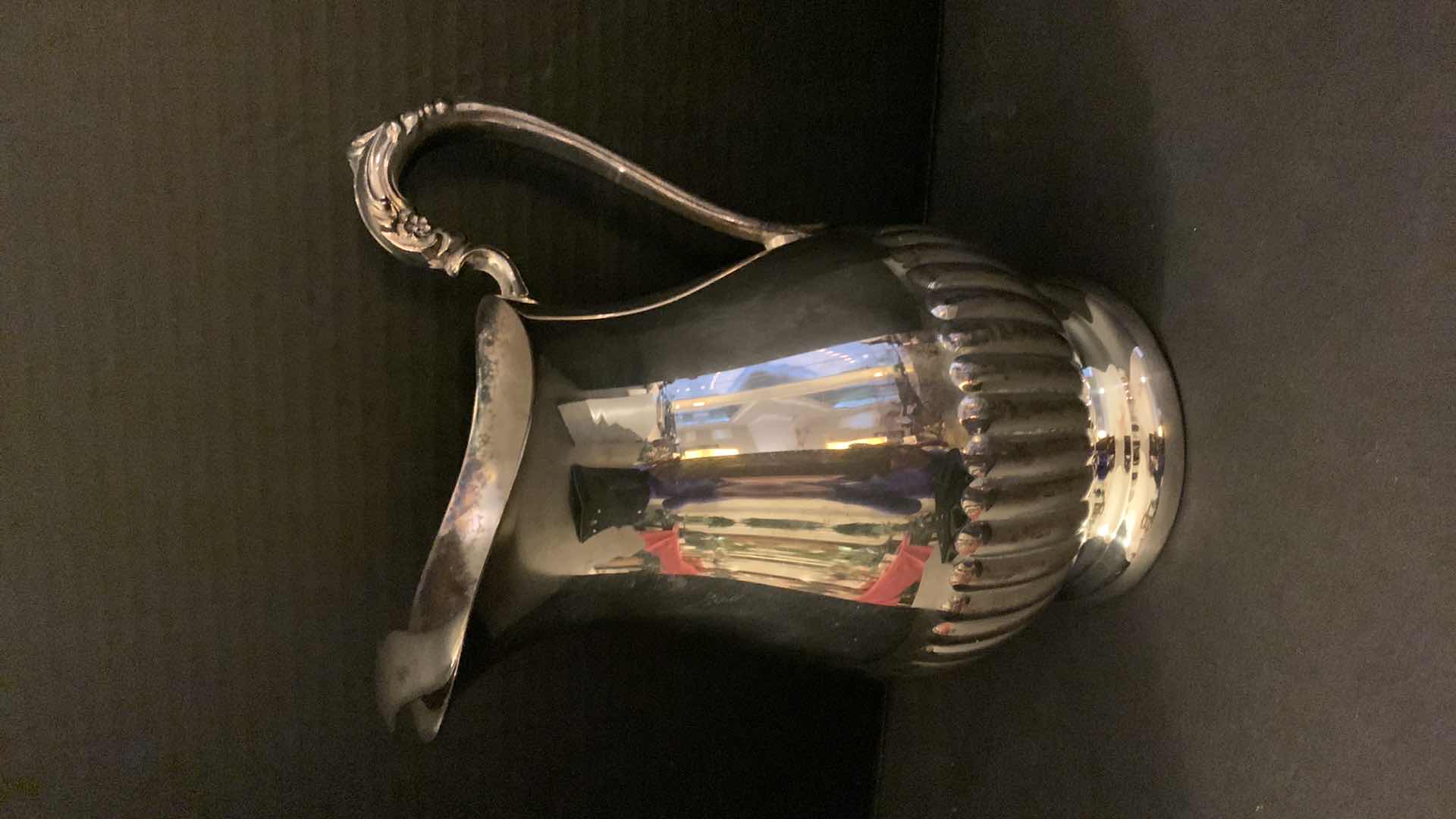 Photo 1 of SILVER PLATED COLLECTIBLES, 3 PIECES, PLATTER, PITCHER, CLOCK W FRAME