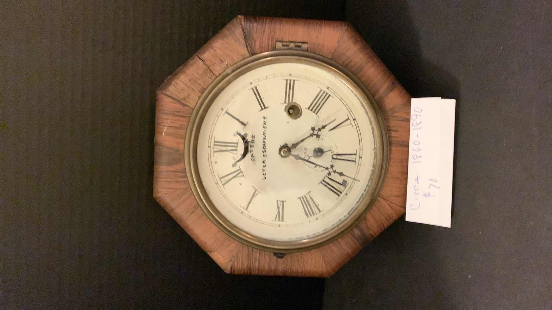 Photo 1 of ANTIQUE WOOD CLOCK LEVER ESCAPEMENT CIRCA 1860-1890