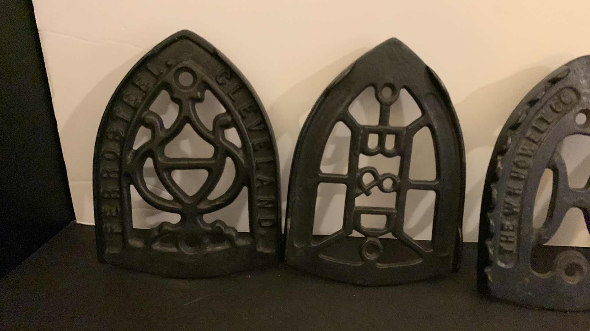 Photo 1 of ANTIQUE BLACK METAL COLLECTIBLES, IRON, IRON HOLDERS AND RECEIPT/BILL HOLDER