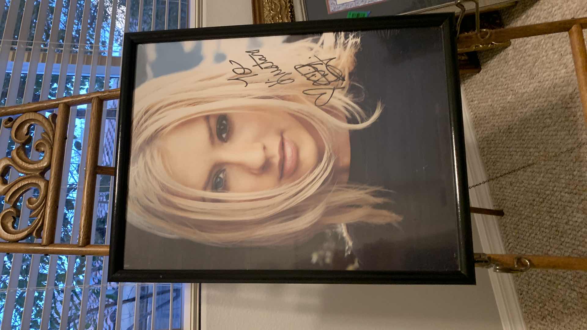 View 1 of SIGNED CHRISTINA AGUILERA POSTER 19” x H 25” (stand not included)
