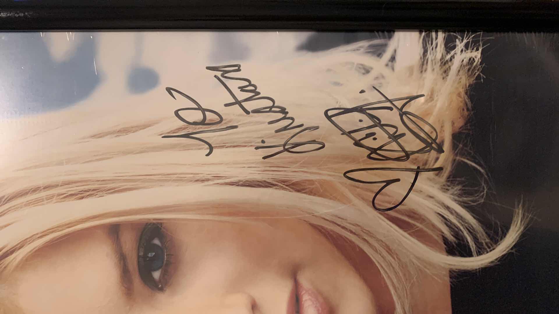 View 3 of SIGNED CHRISTINA AGUILERA POSTER 19” x H 25” (stand not included)
