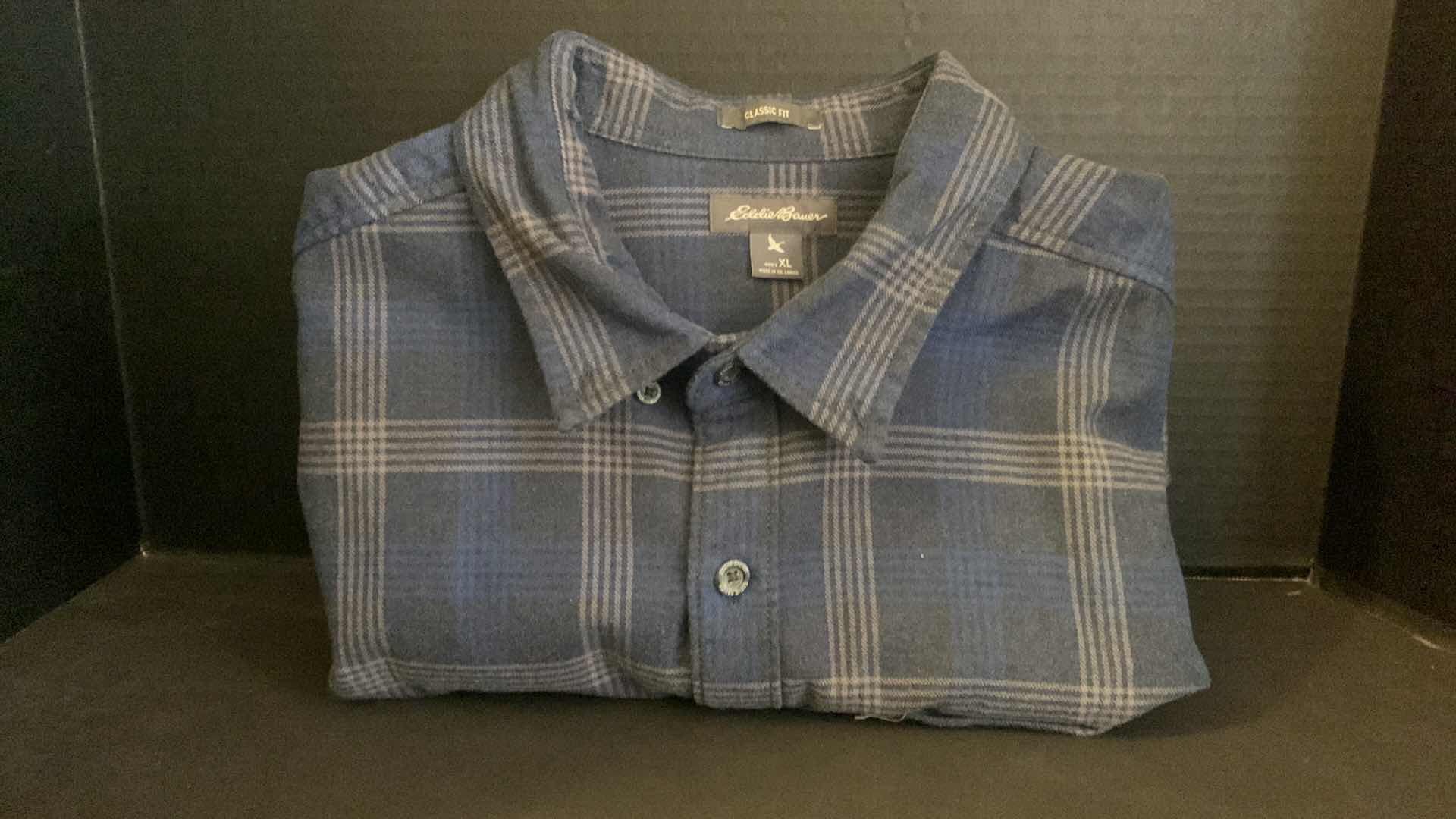 Photo 1 of MENS DESIGNER CLOTHING SIZE XL, 2 LONG SLEEVE EDDIE BAUER, TWO SHORT SLEEVE TOMMY BAHAMA