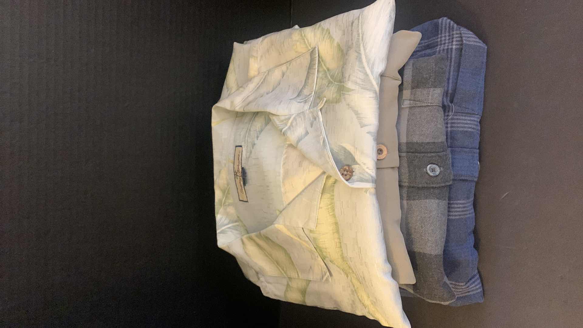 Photo 1 of MENS DESIGNER CLOTHING SIZE XL, 2 LONG SLEEVE EDDIE BAUER, TWO SHORT SLEEVE TOMMY BAHAMA