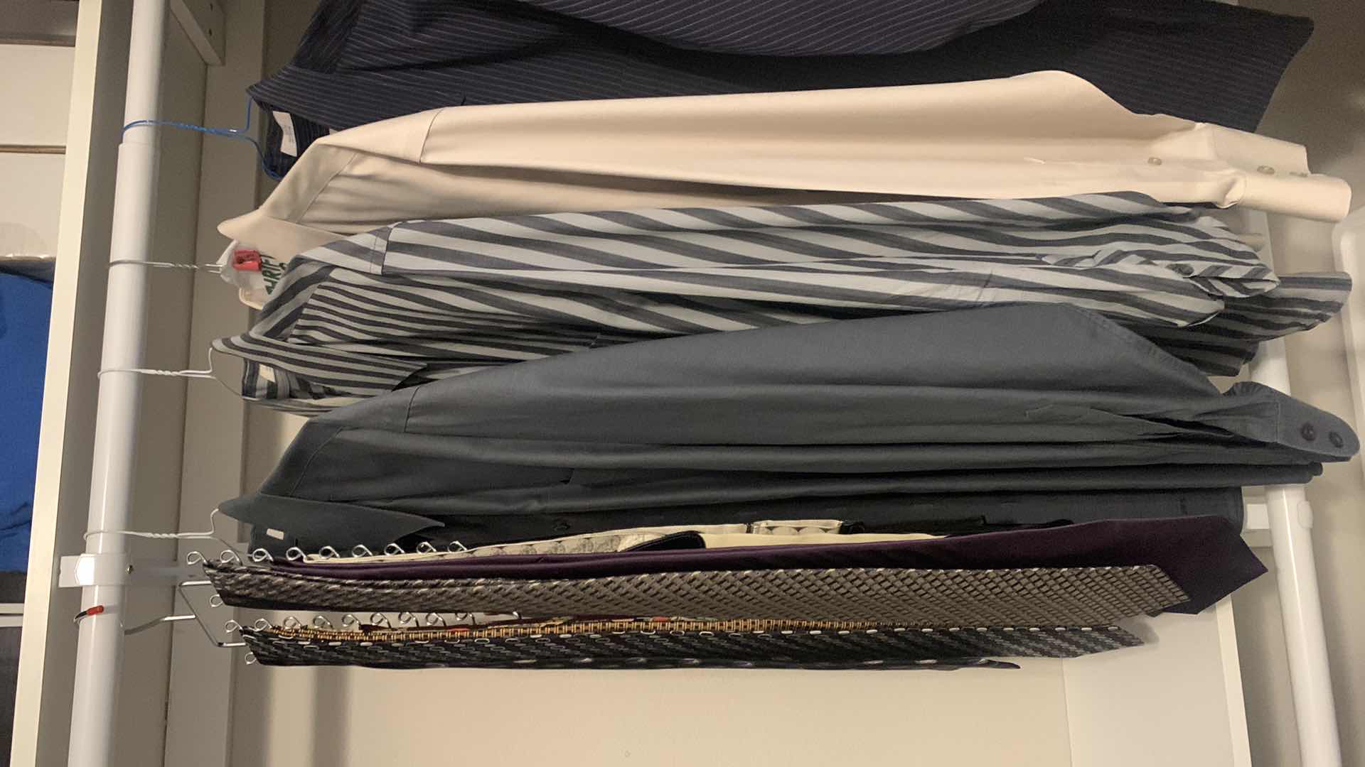 Photo 1 of DESIGNER MENS COLLARED SHIRTS, TIES, SUSPENDERS AND MORE, SIZE 17 x 35