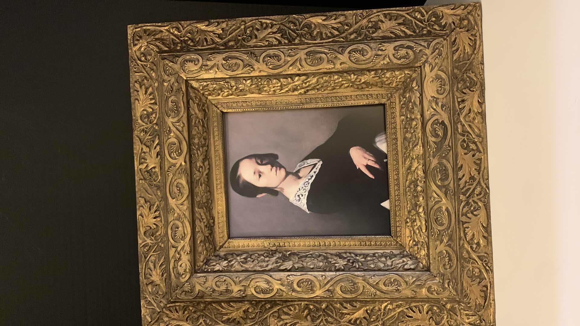 Photo 1 of ARTWORK, “Louise Antoinette Feuardent" by Jean-Francois Millet, IN ORNATE WOOD FRAME 19” x H21”