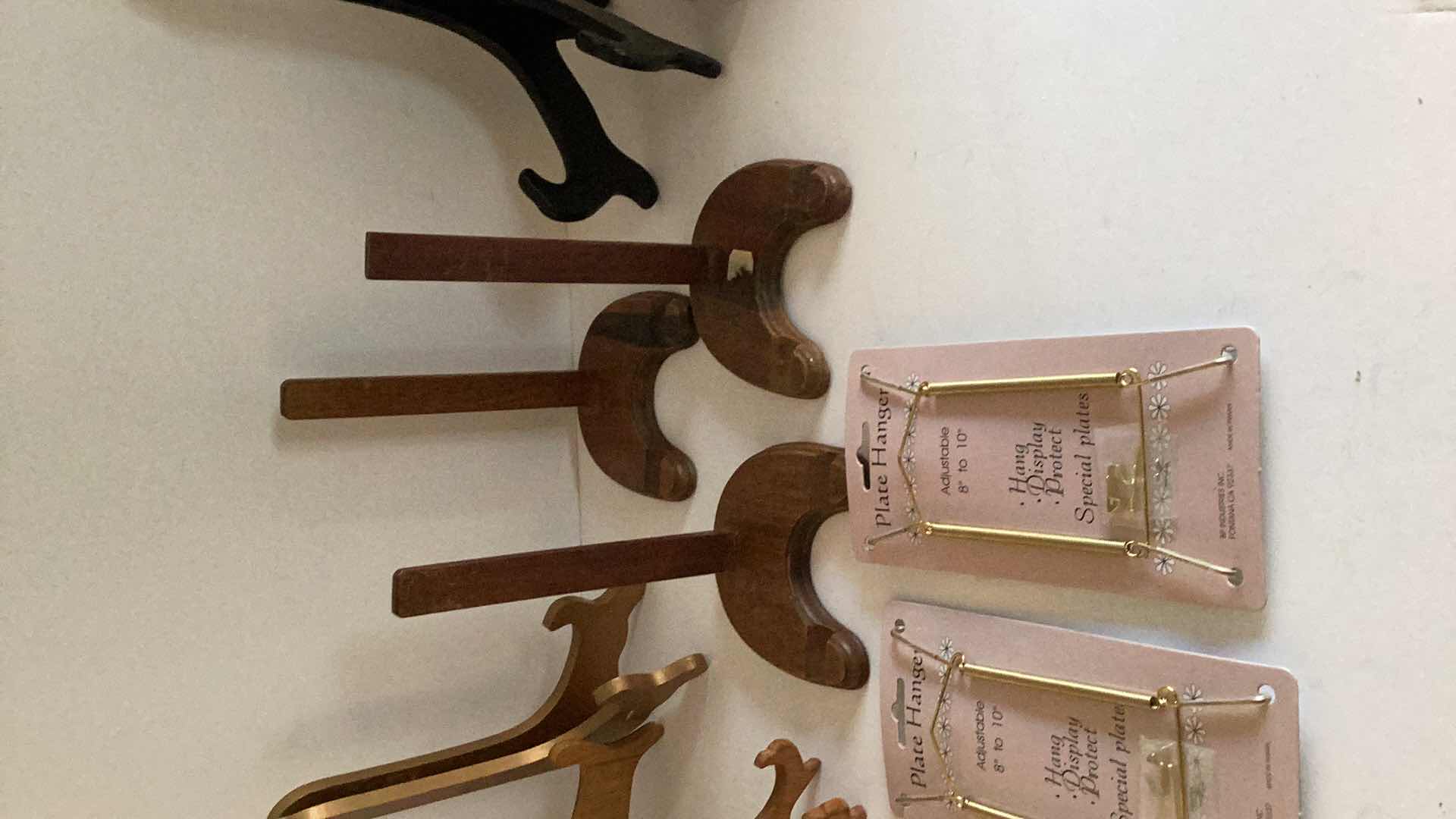 Photo 1 of ASSORTED PLATE STANDS AND HANGERS