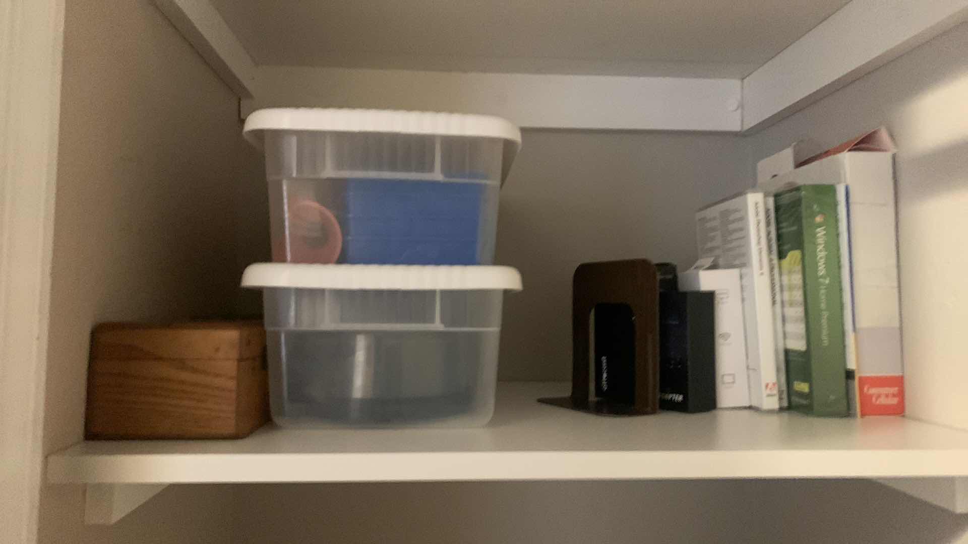 Photo 1 of CONTENTS ON SHELF OFFICE SUPPLIES AND NECKTIE BOX