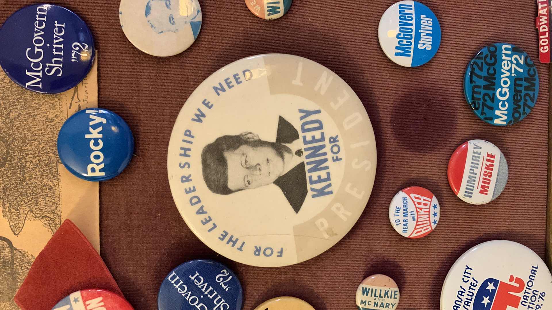 Photo 2 of FRAMED AND MOUNTED COLLECTIBLE POLITICAL PINS