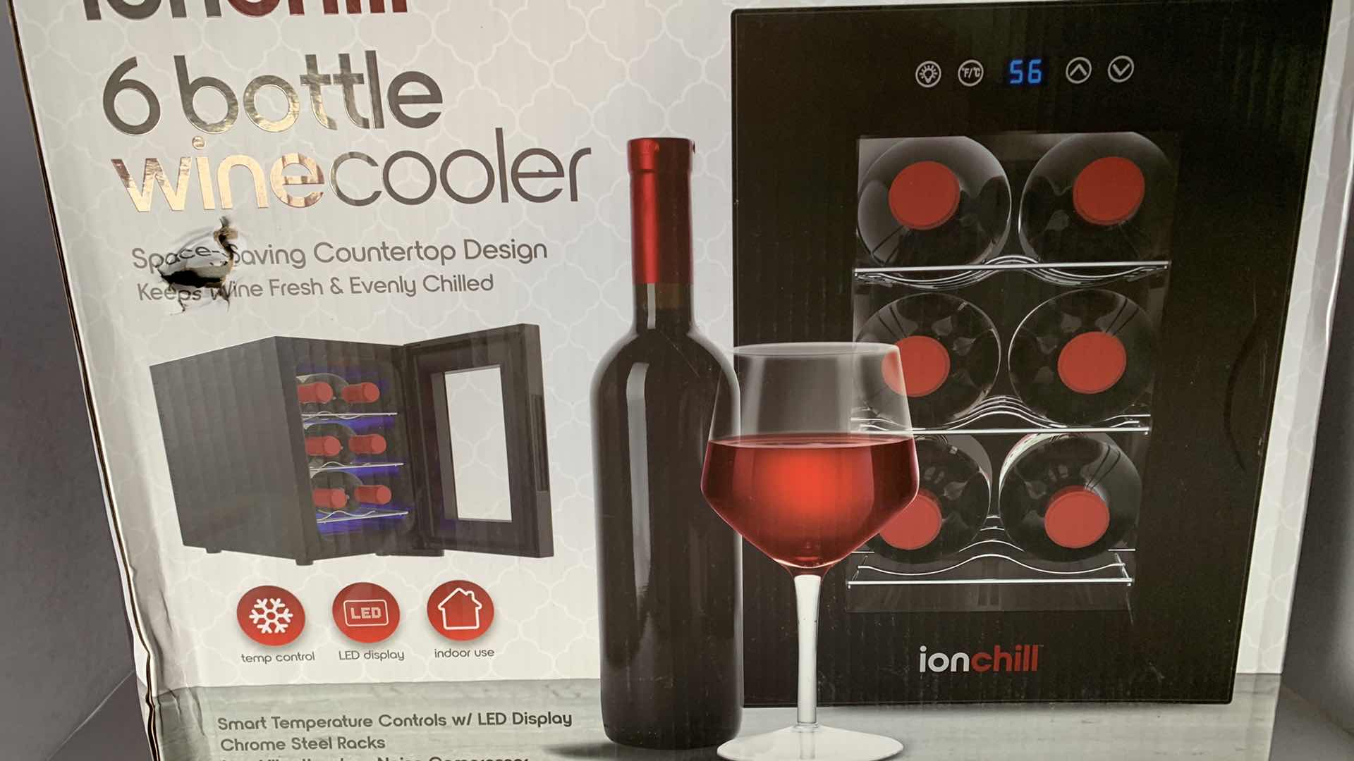 Photo 1 of ionchill 6 BOTTLE WINE COOLER, FITS 6 x 750 ml WINE BOTTLES