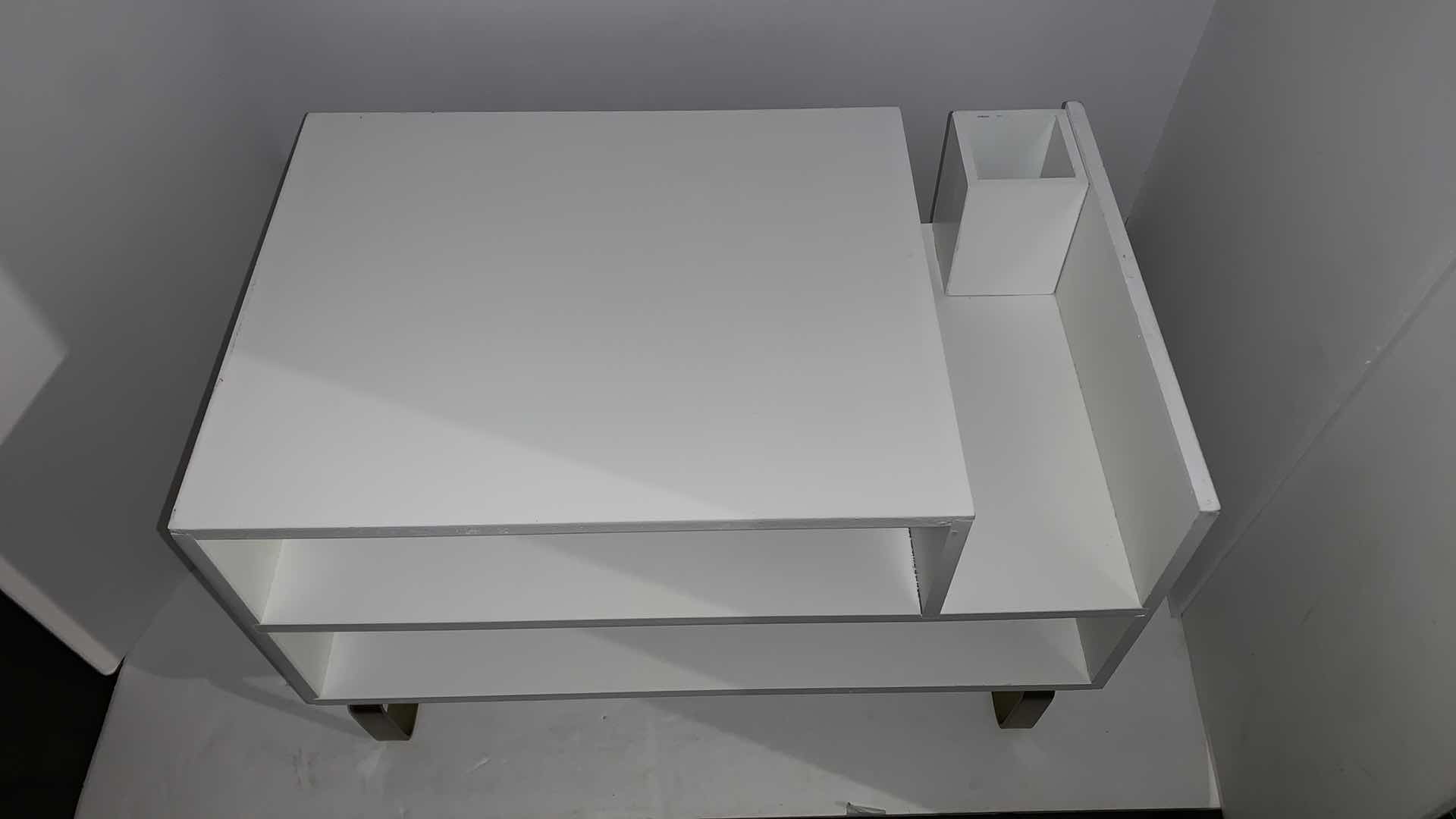 Photo 1 of CONTEMPORARY DESK ORGANIZER, WHITE WITH GOLD LEGS