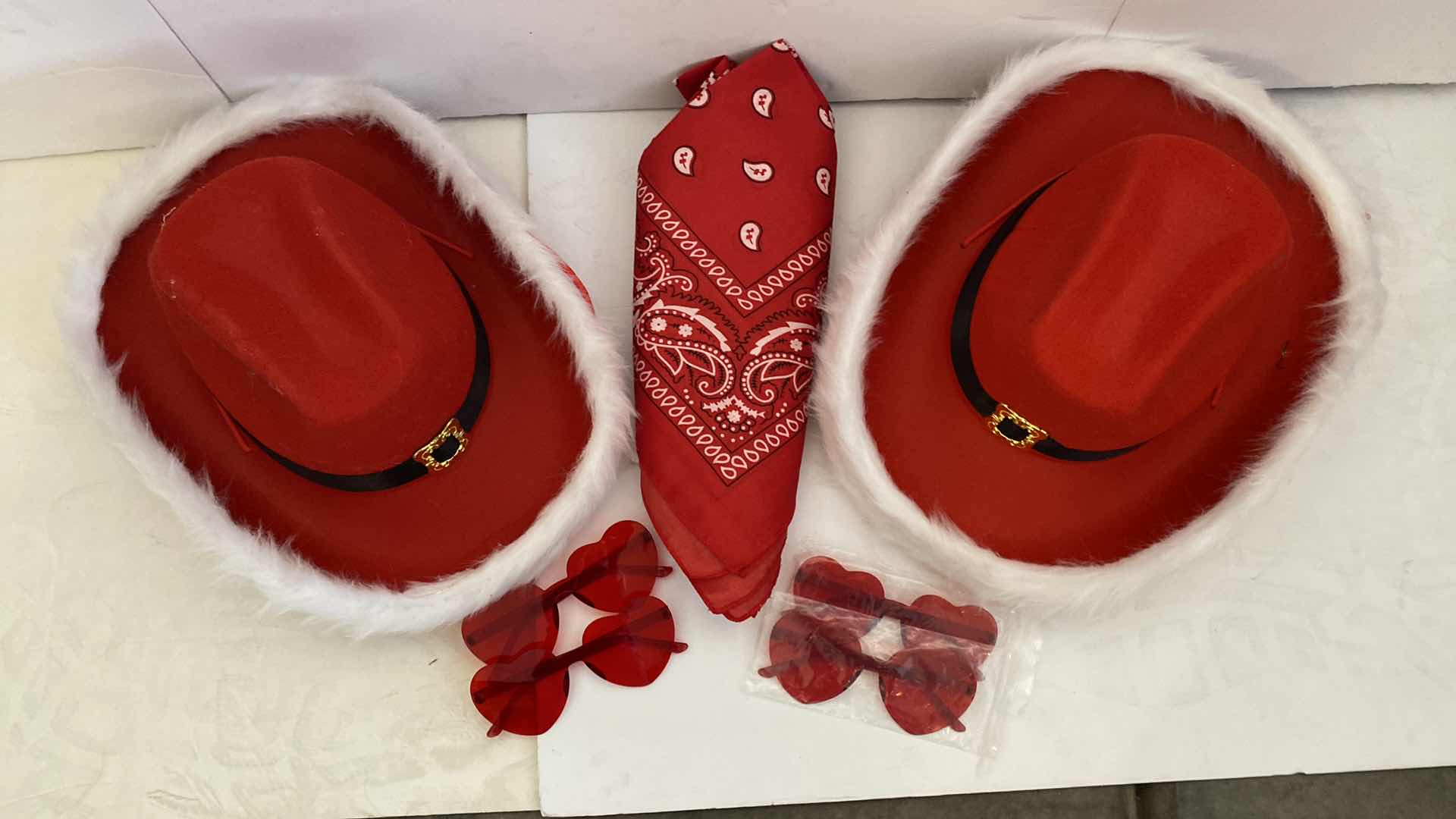 Photo 2 of 18 PIECE ASSORTMENT - 7 HATS,  7 BANDANNAS AND 4 GLASSES ADULT SIZE