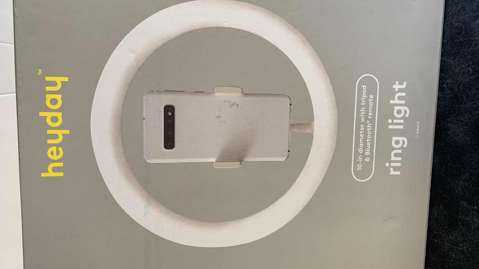 Photo 1 of HEYDAY RING LIGHT 10” DIAMETER WITH TRIPOD, BLUE TOOTH AND REMOTE