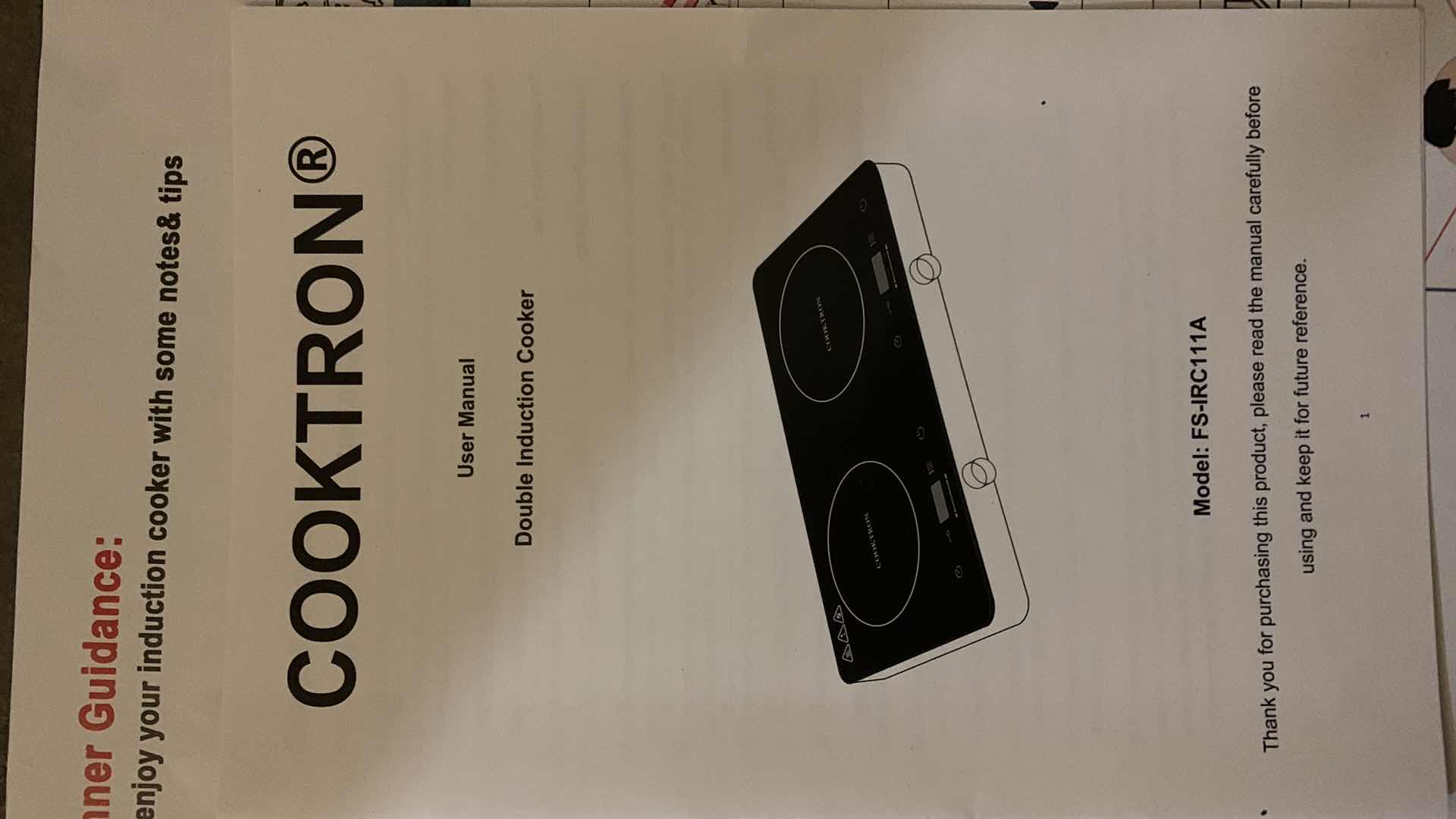 Photo 1 of COOKTRON DOUBLE INDUCTION COOKER FS - IRC111A 120V