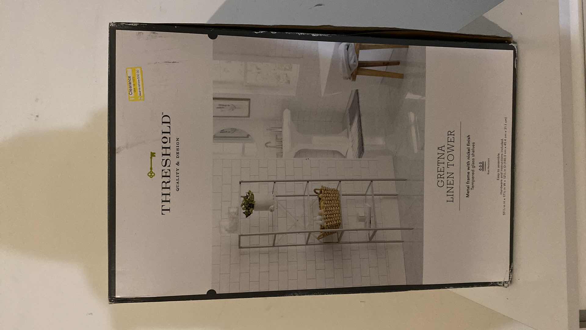 Photo 1 of THRESHOLD GRETNA LINEN TOWER 17” X 12” H55”