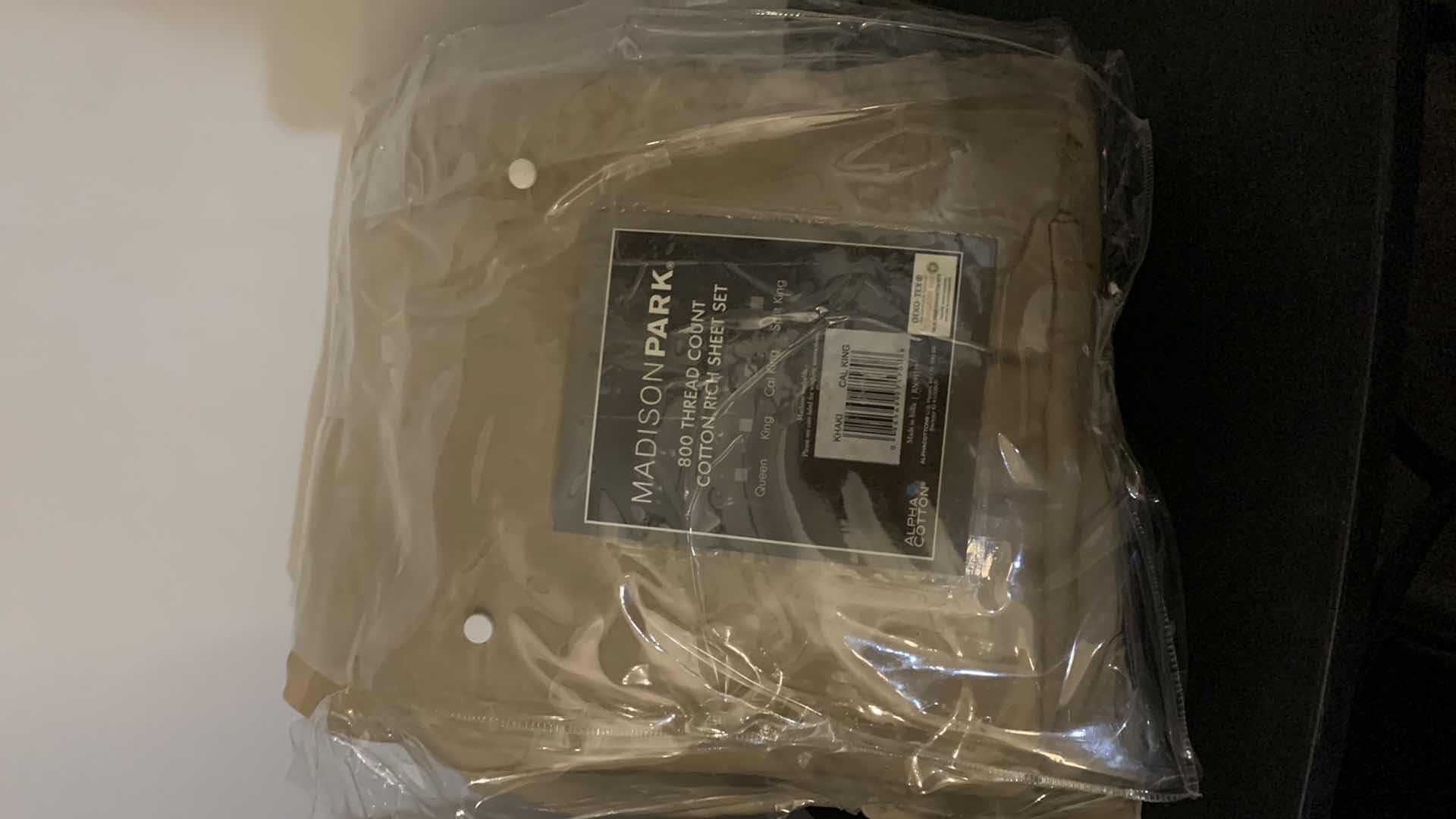 Photo 1 of MADISON PARK 800 THREAD COUNT COTTON RICH SHEET SET, CAL KING KHAKI