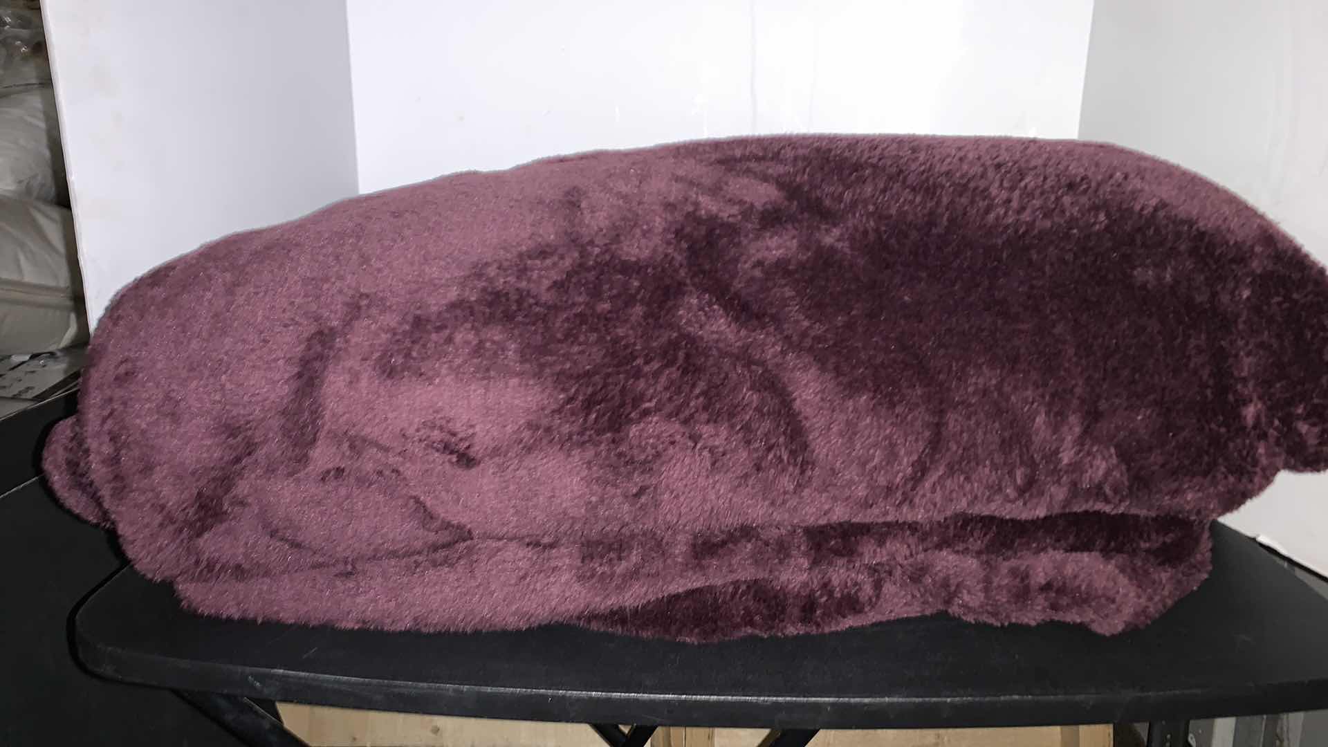 Photo 1 of SOFT FURRY DARK MAROON BLANKET, QUEEN / KING