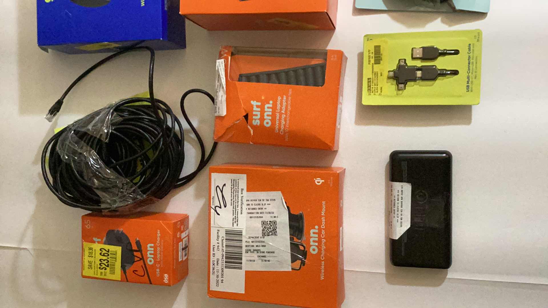 Photo 1 of 10-ELECTRONIC ITEMS: CHARGERS, HEADPHONES, BATTERIES