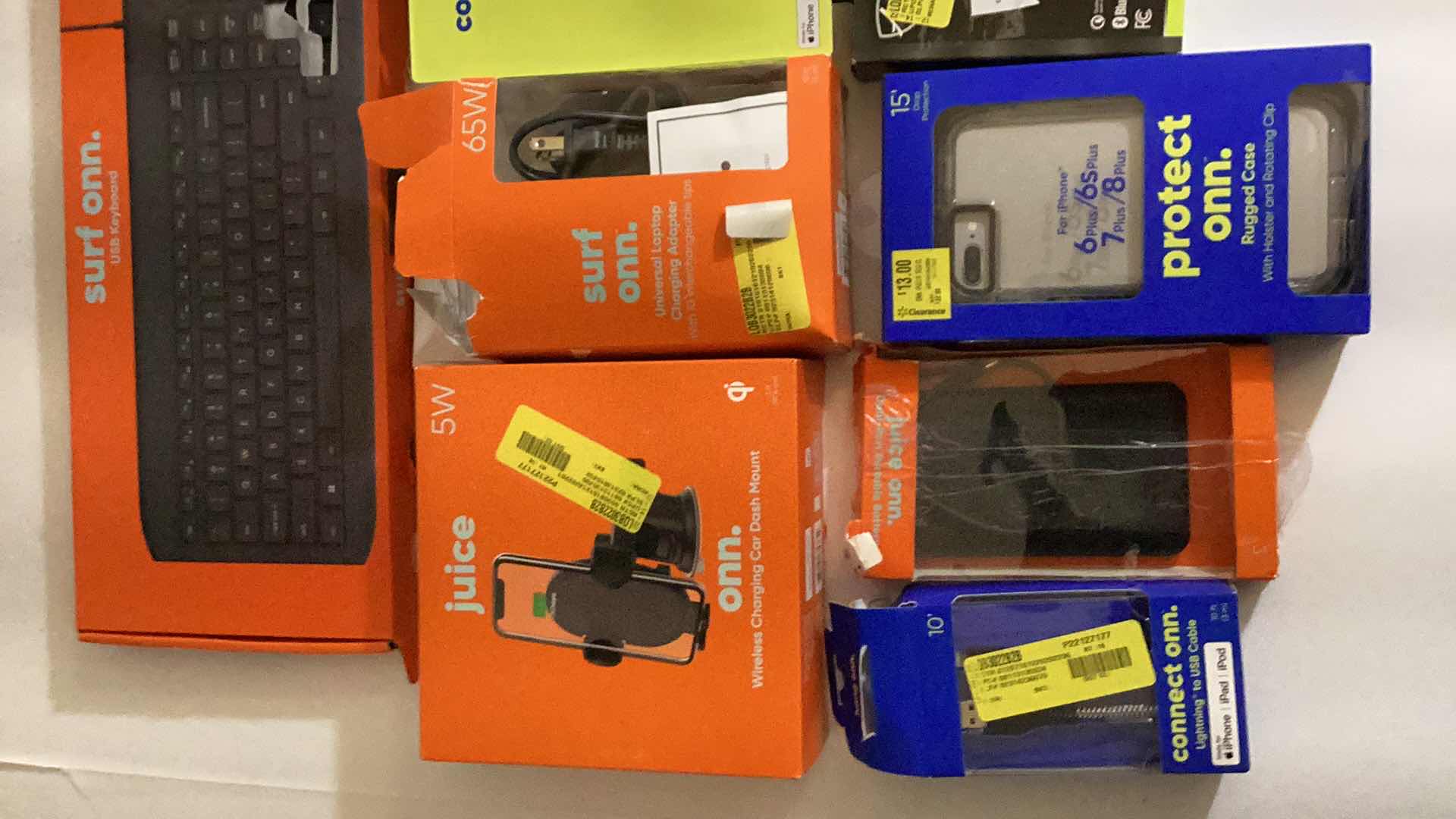 Photo 1 of 8- ELECTRONIC ITEMS: CHARGERS, KEYBOARD, CABLE, BATTERY