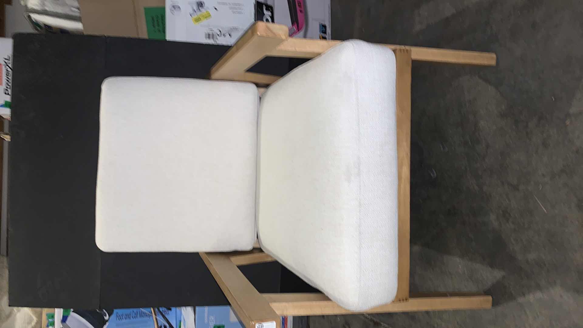 Photo 1 of GRANTSVILLE WOOD FRAME, OFF WHITE LINEN FABRIC OCCASIONAL CHAIR