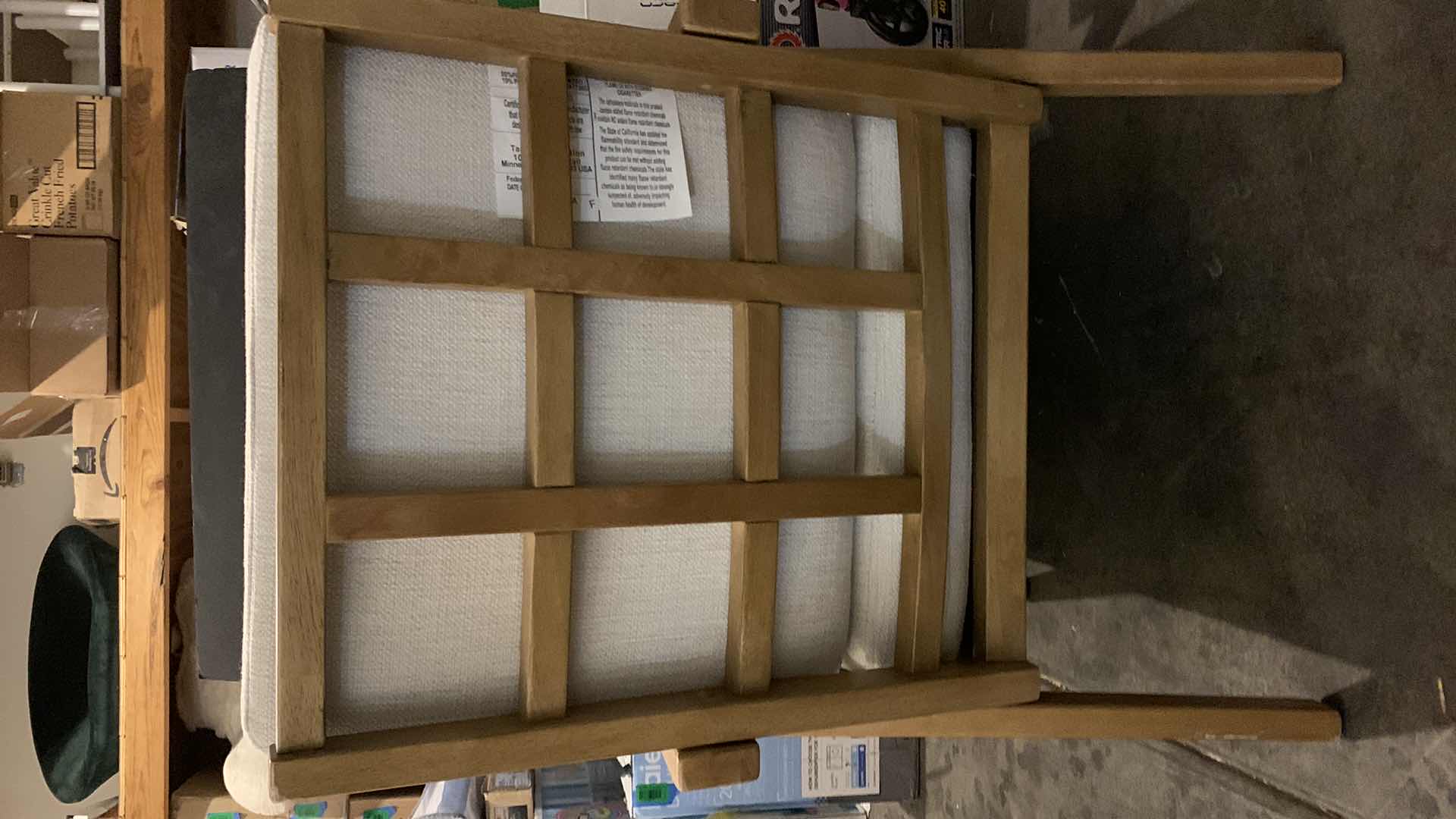 Photo 1 of GRANTSVILLE WOOD FRAME, OFF WHITE LINEN FABRIC OCCASIONAL CHAIR