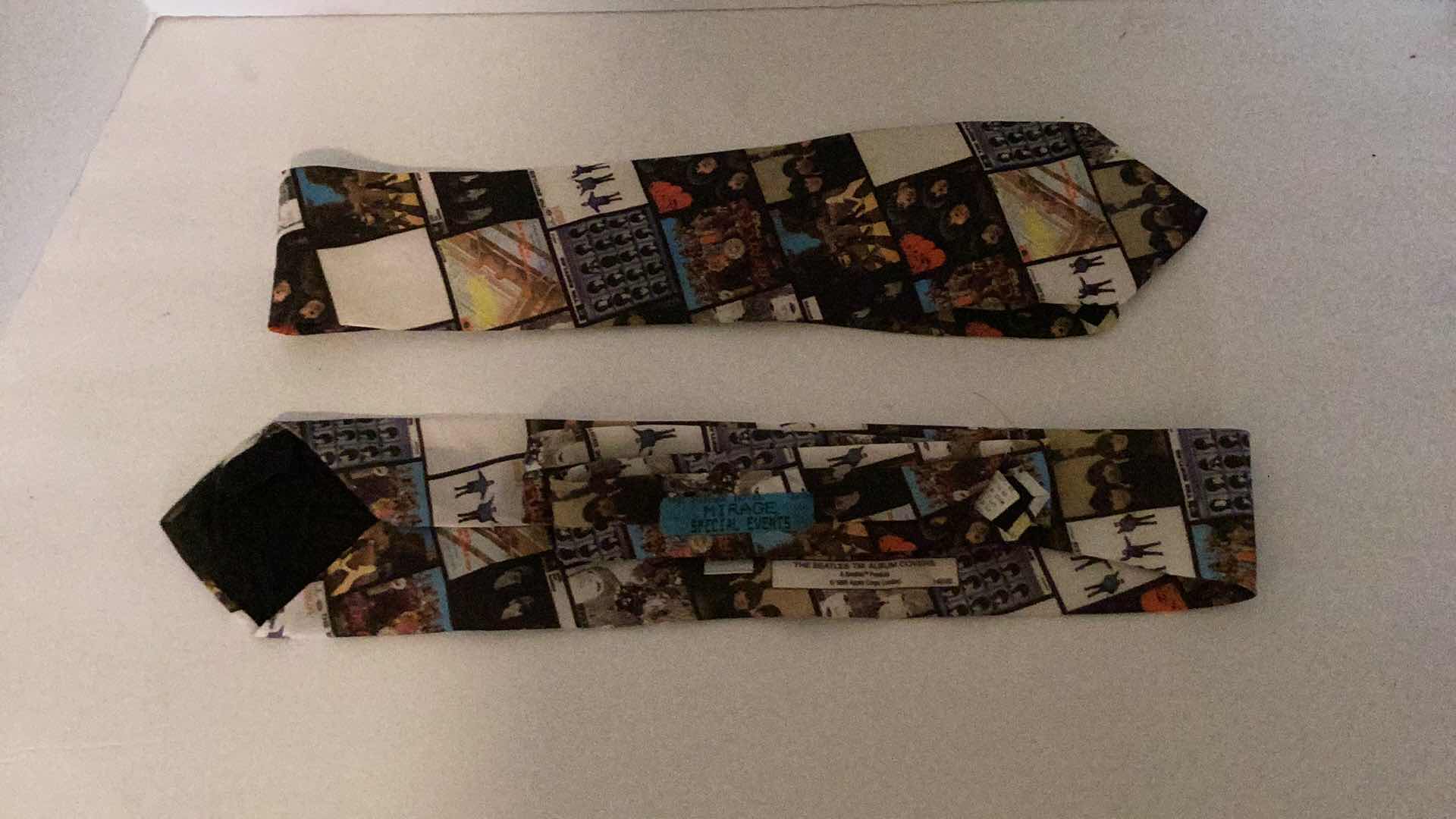 Photo 1 of 2-MIRAGE SPECIAL EVENTS RALPH MARLIN BEATLES ALBUM COVERS TIES