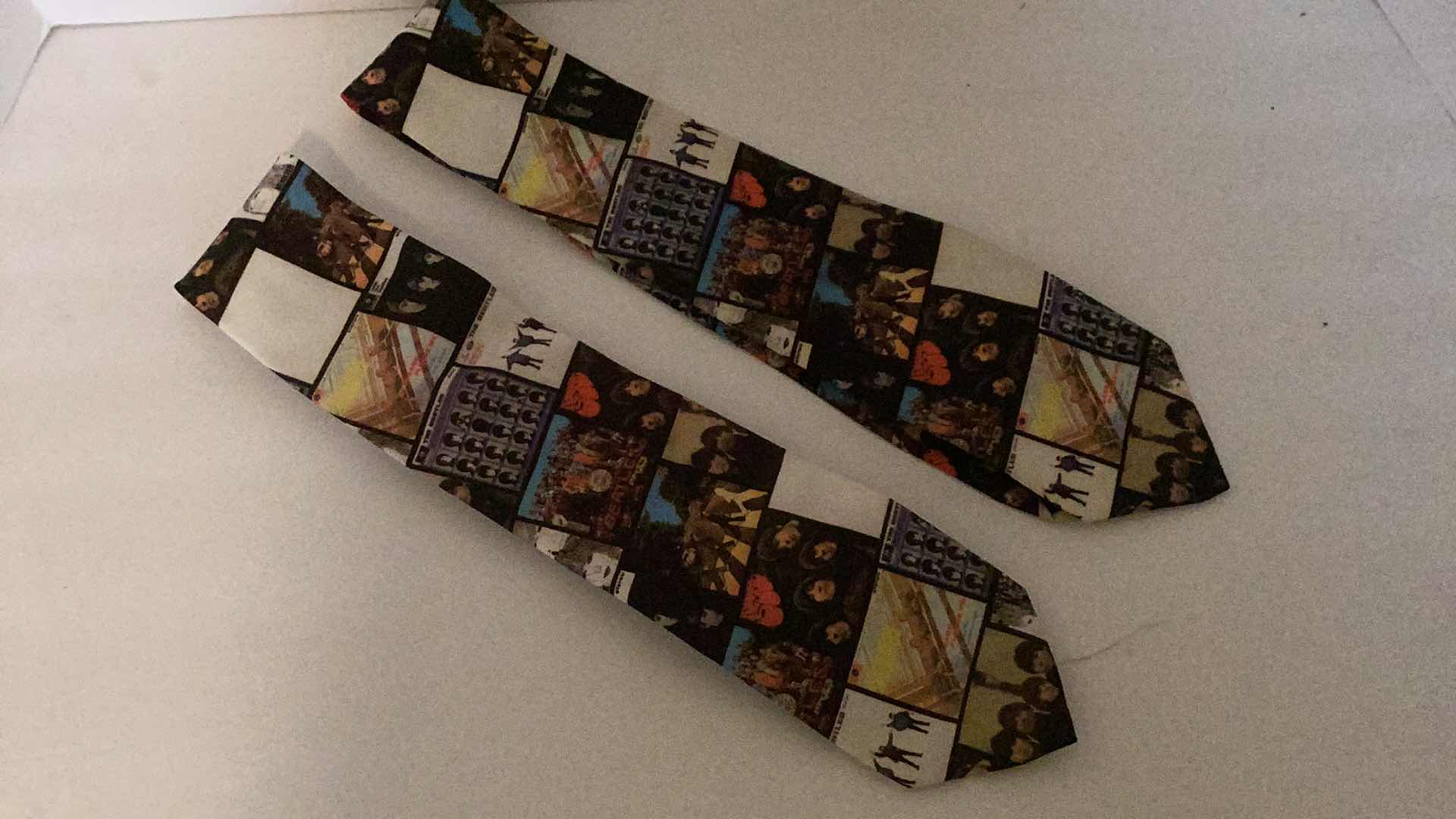 Photo 1 of 2-MIRAGE SPECIAL EVENTS RALPH MARLIN BEATLES ALBUM COVERS TIES