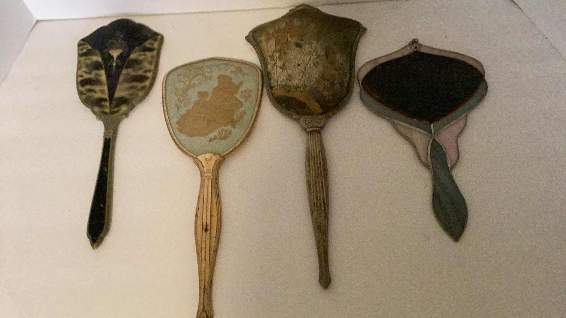 Photo 1 of 4-VINTAGE/ANTIQUE HAND MIRRORS