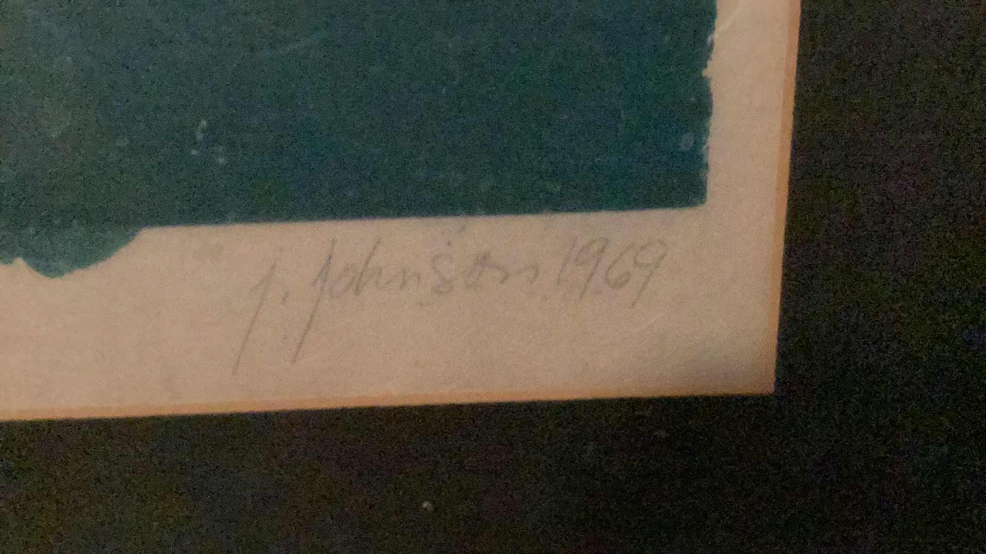 Photo 1 of 1969 FRAMED SIGNED ARTIST PROOF J. JOHNSON 30” X 26”