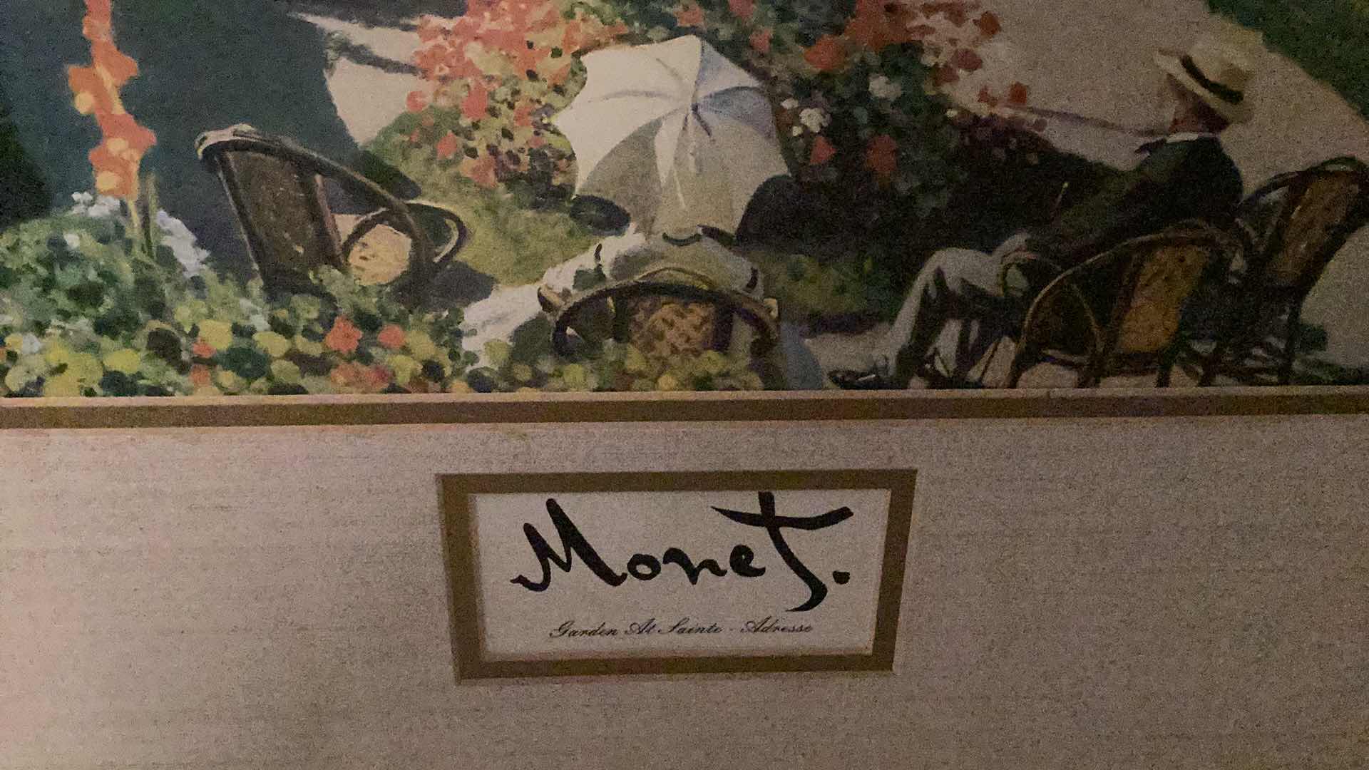 Photo 1 of FRAMED ART MONET PRINT 25” X H21” (MISSING GLASS)