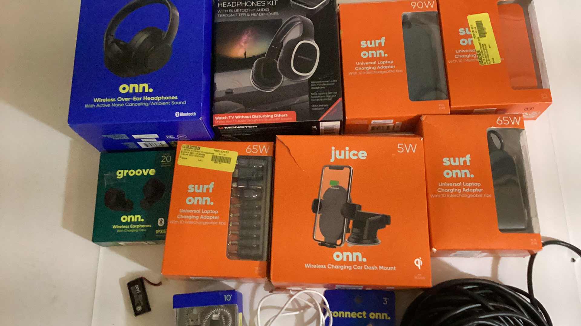 Photo 1 of 13- ELECTRONIC ITEMS: CHARGERS, HEADPHONES, CABLES