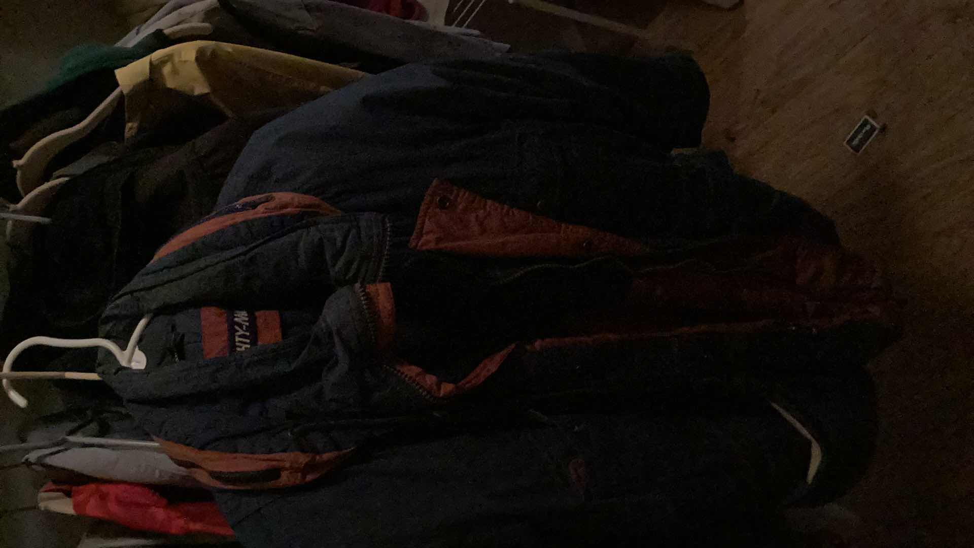 Photo 1 of MENS CLOTHING SIZES L & XL 2 SECTIONS OF CLOSET