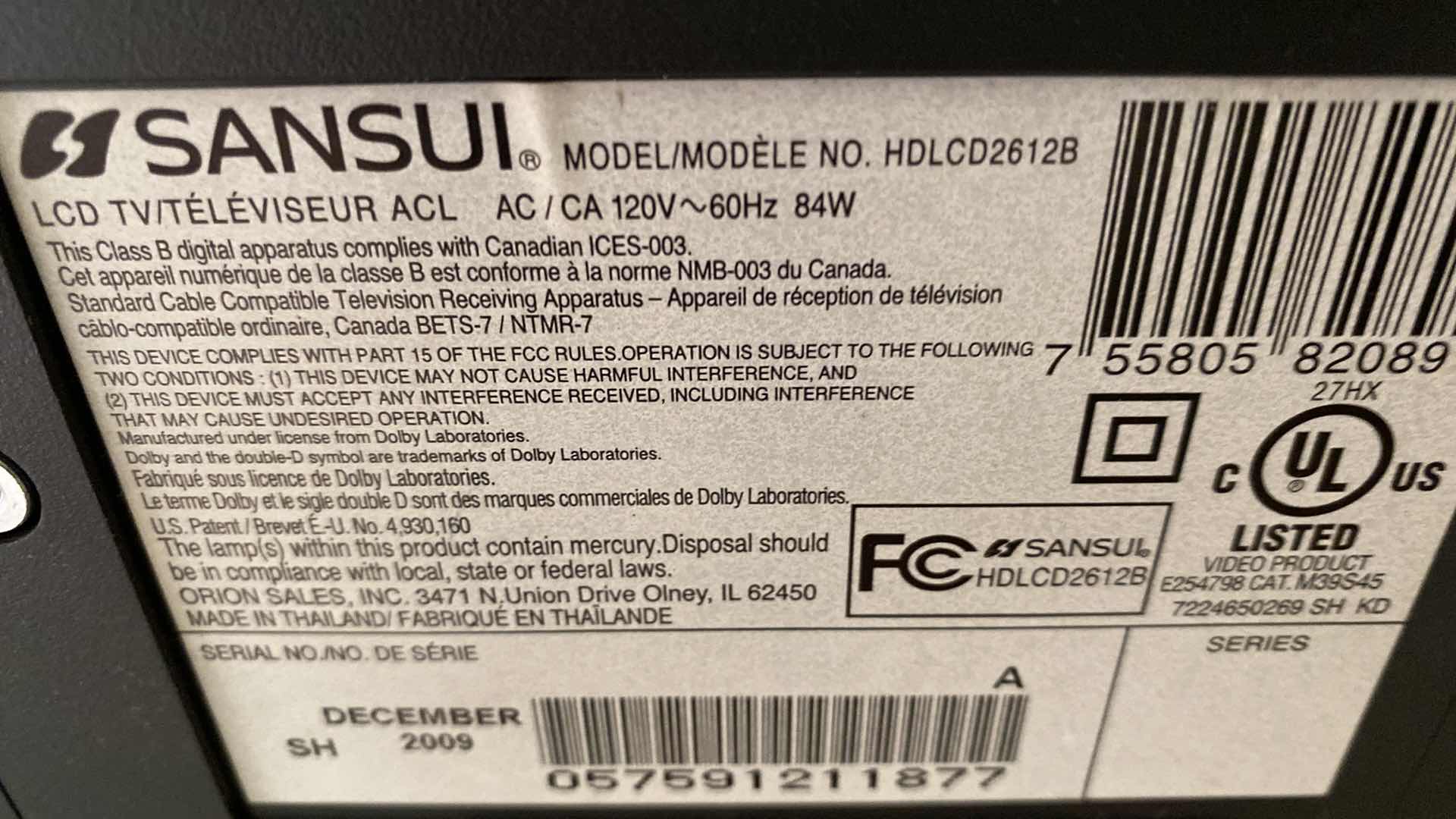 Photo 1 of DANSUI 26” TV TESTED (MISSING REMOTE)