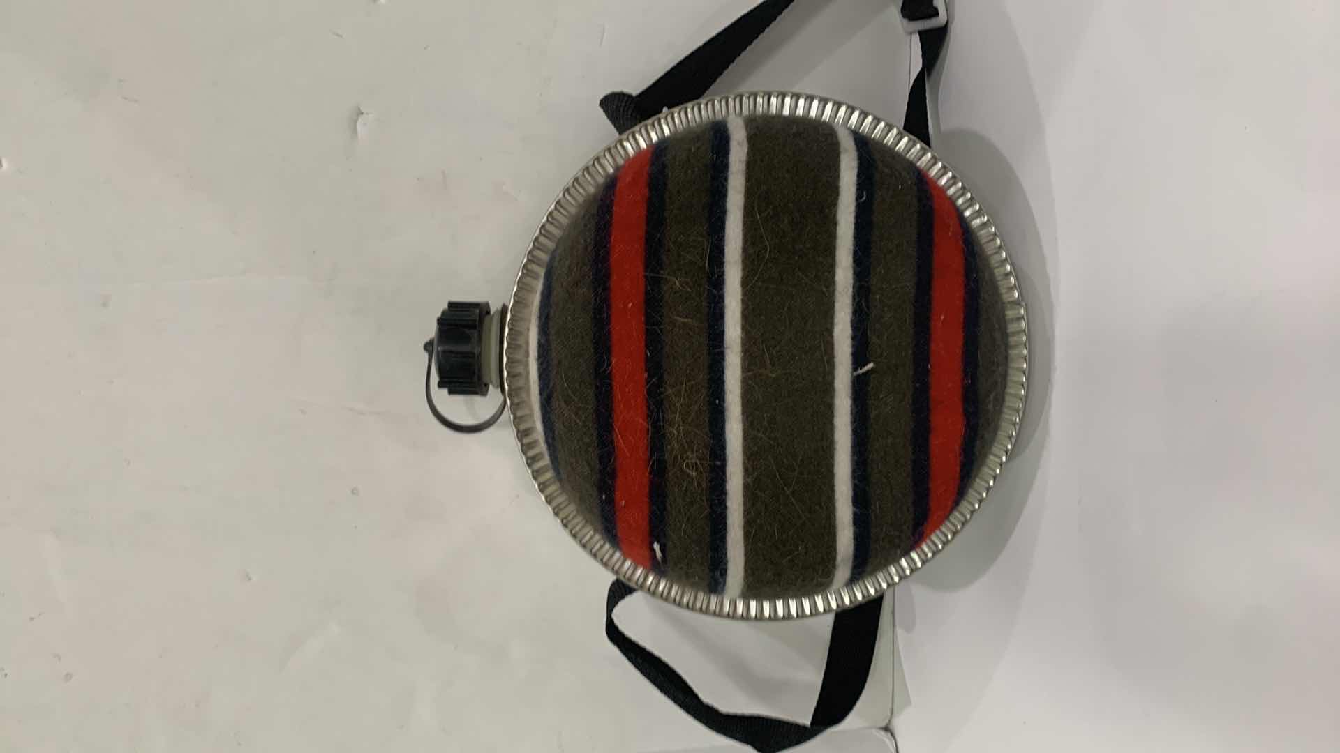 Photo 1 of CANTEEN, METAL W PLASTIC LINER AND FABRIC OUTER COVER