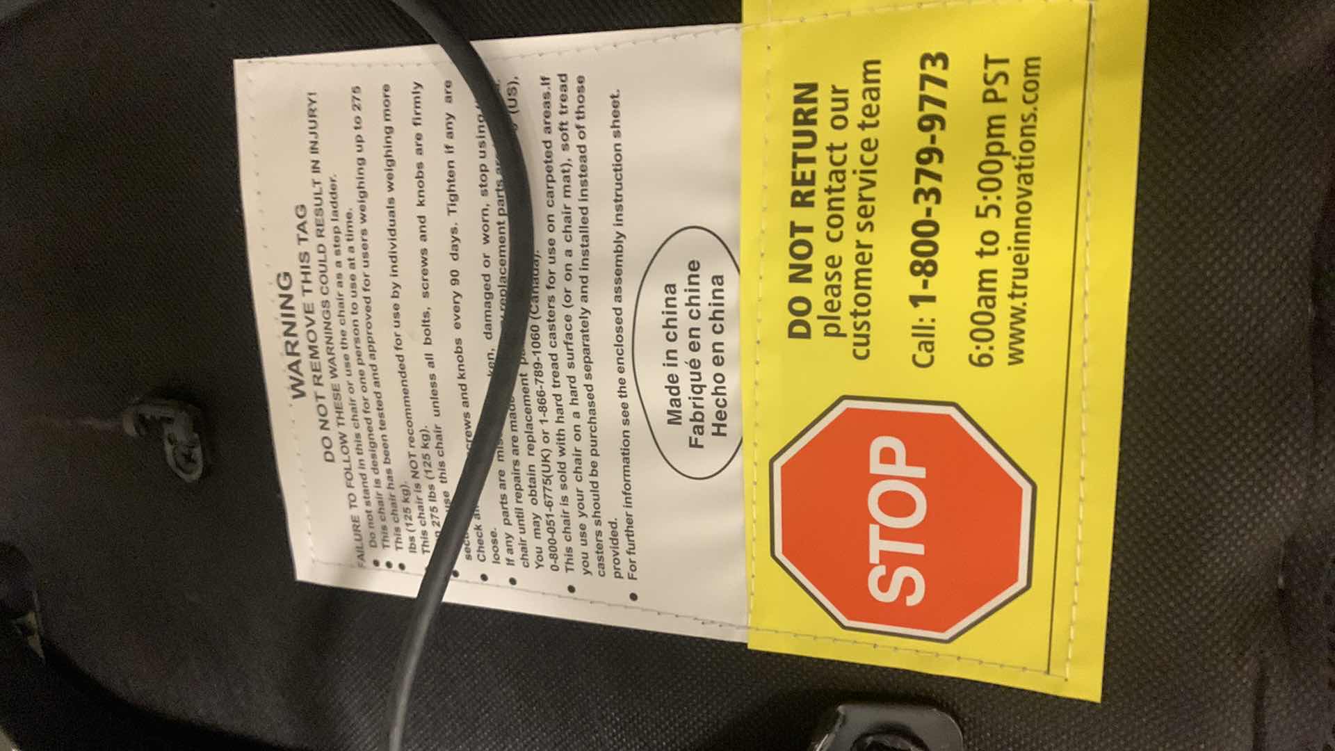 Photo 6 of LAZY BOY BLACK BONDED LEATHER ADJUSTABLE ROTATING EXECUTIVE OFFICE CHAIR w WHEELS