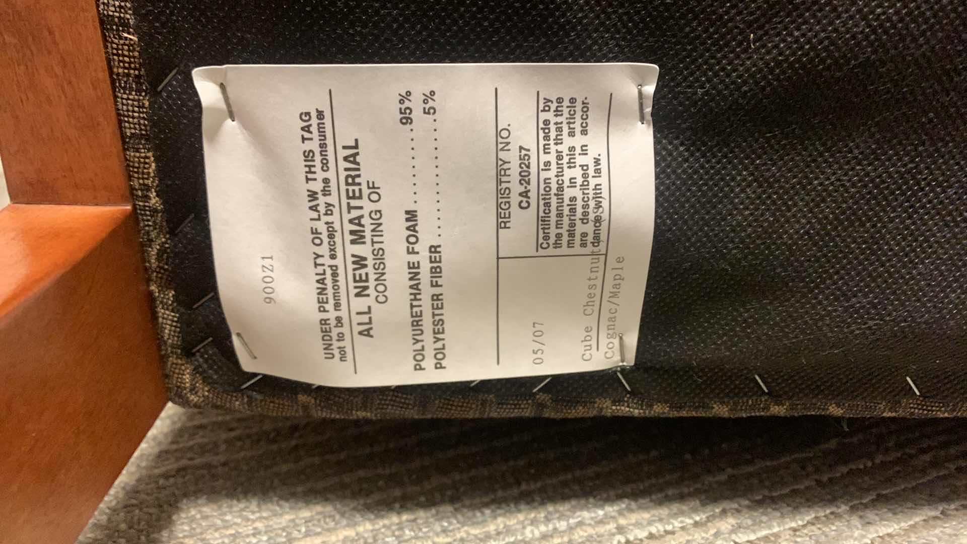 Photo 1 of WOOD CUBE (CHESTNUT COGNAC MAPLE) OFFICE OCCASIONAL CHAIR WITH PADDED FABRIC SEAT AND BACK