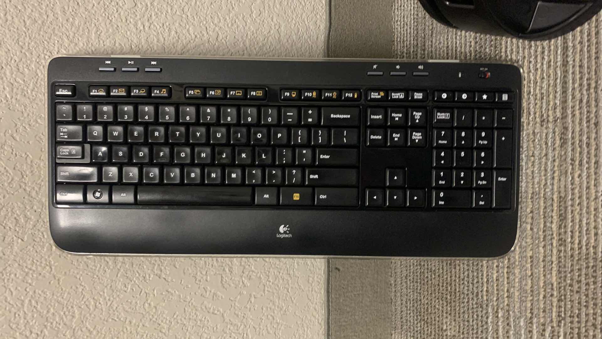 Photo 4 of OFFICE SUPPLIES -  WOOD WALL 6 SLOT FILE/PAPER ORGANIZER, LOGITECH  KEYBOARD AND MOUSE, READING GLASSES