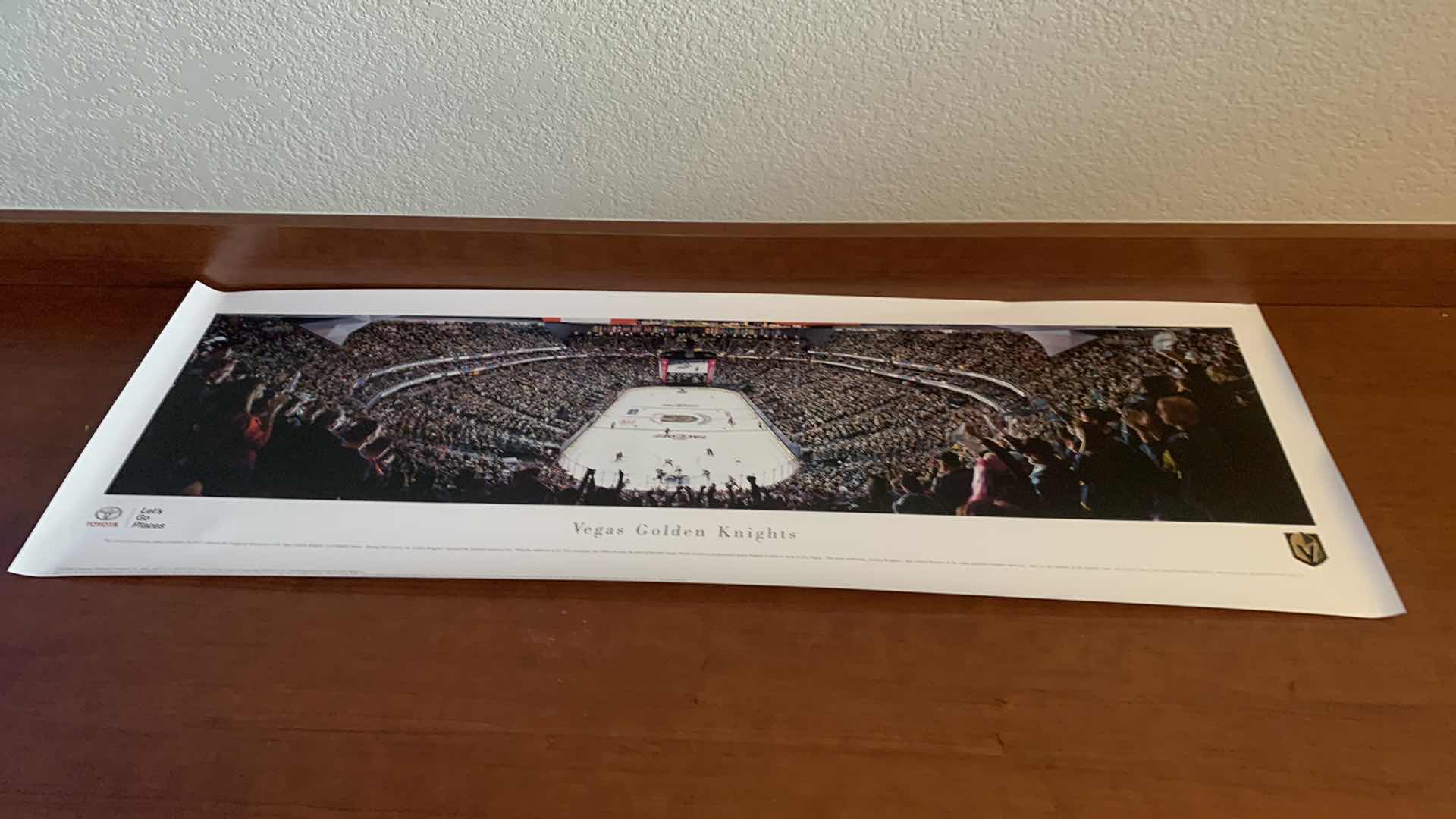 Photo 1 of GOLDEN KNIGHTS LIMITED EDITION PANORAMIC PHOTO TAKEN FIRST REGULAR SEASON HOME GAME OCT 10 2017 40” x 13.5” w COA