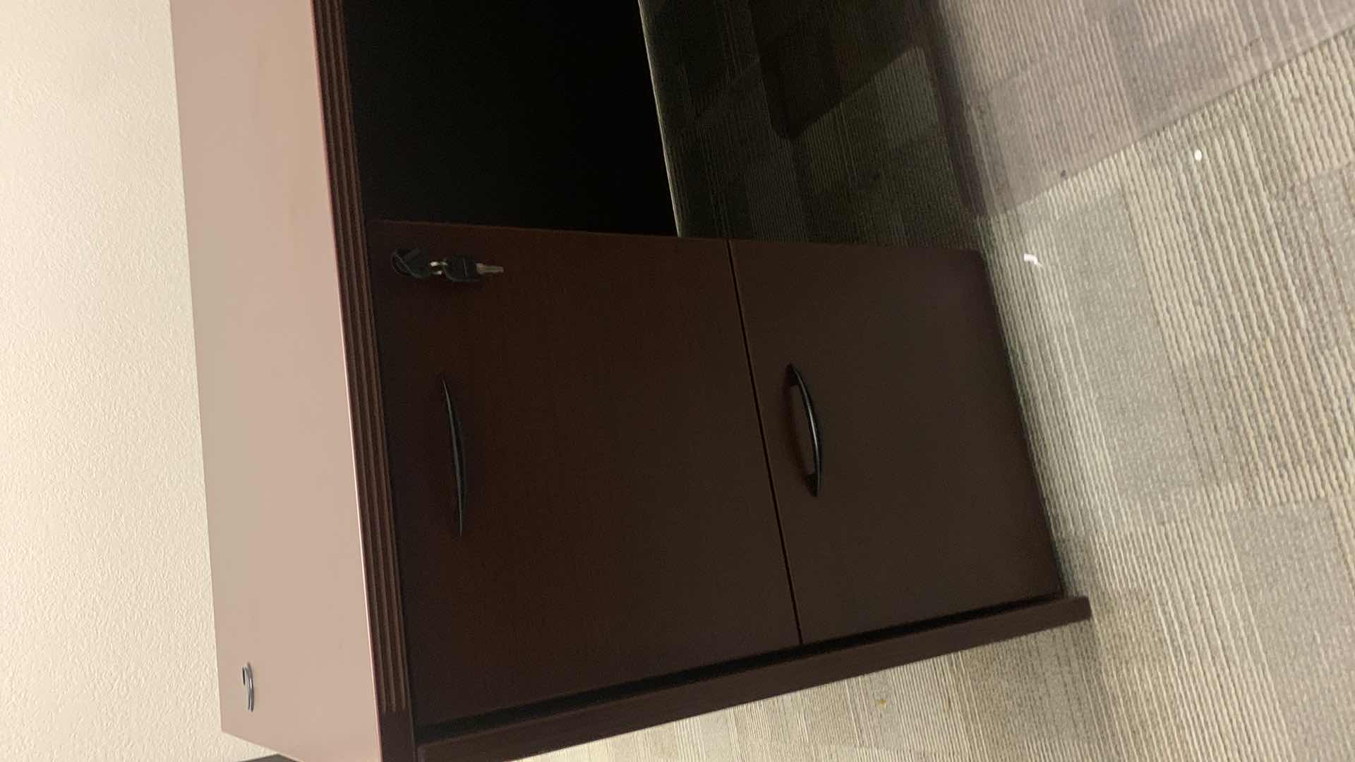 Photo 1 of CHERRYMAN 4 PIECE OFFICE EXECUTIVE OFFICE SET WITH EXECUTIVE DESK 71” x 35.5” , SIDE RETURN 42” x 24” AND DESK W HUTCH 70.5” x 23.5” x H65”