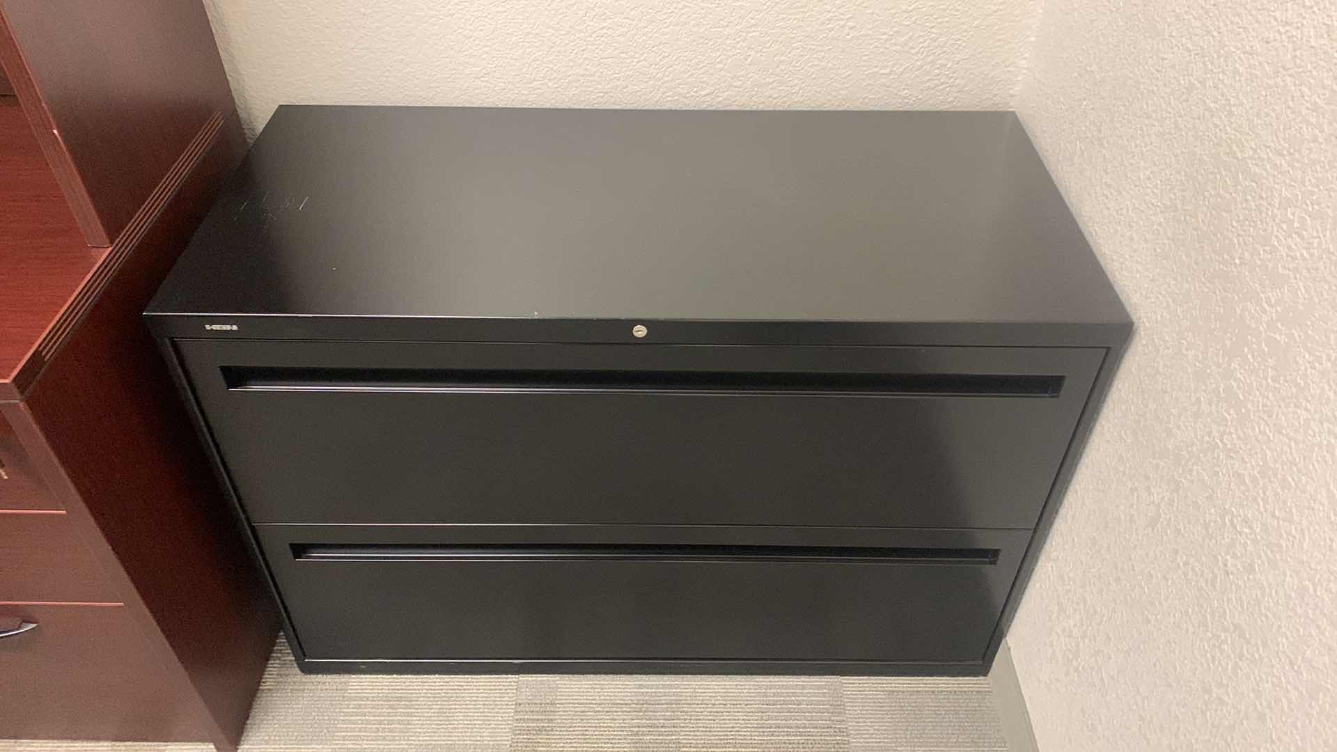 Photo 1 of HON BLACK METAL 2 DRAWER FILE CABINET 42” x 19”