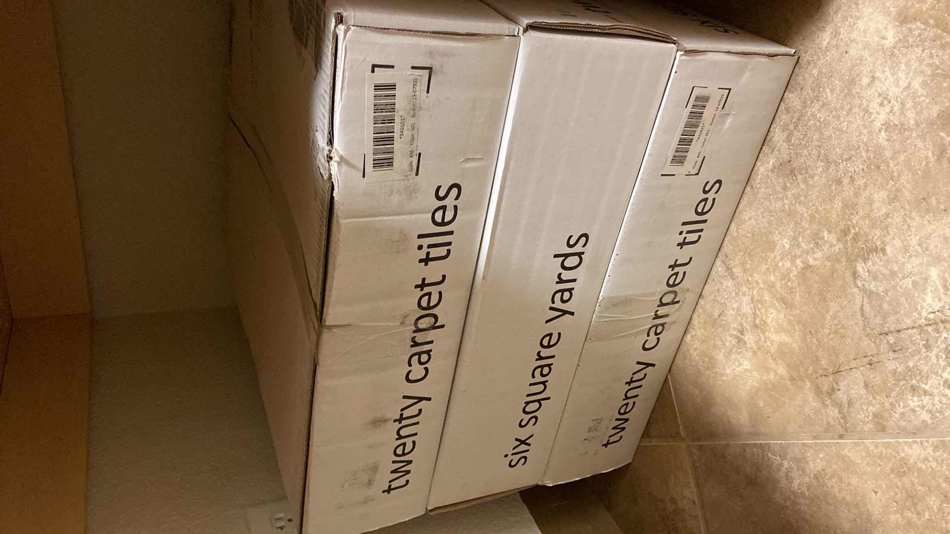 Photo 1 of 3 BOXES TOTAL OF 18 SQ. YARDS CARPET TILES + 7 PIECES 20” X 20”