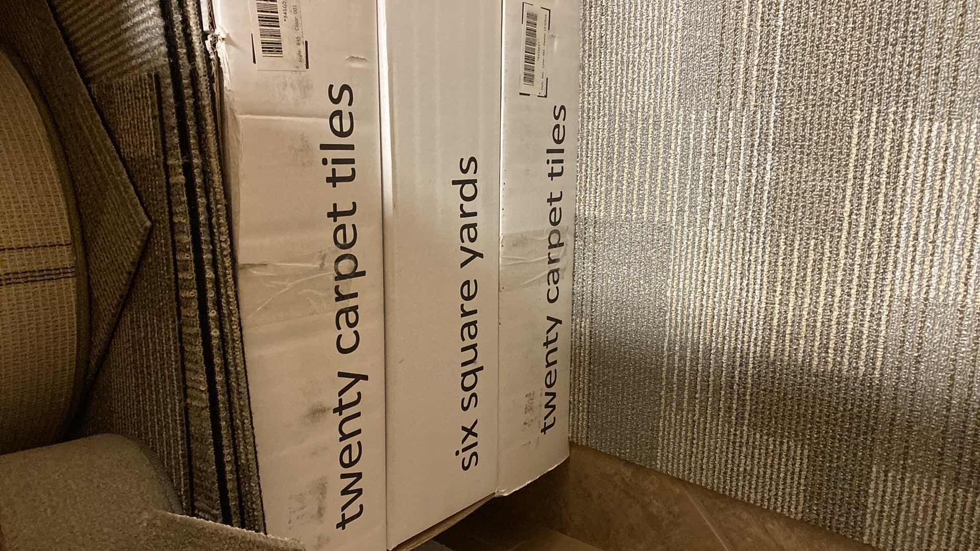 Photo 1 of 3 BOXES TOTAL OF 18 SQ. YARDS CARPET TILES + 7 PIECES 20” X 20”