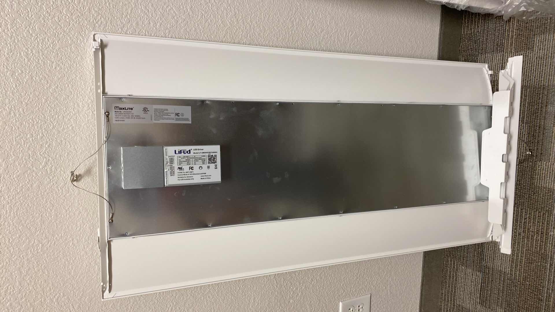 Photo 1 of TROFFER RECESSED CEILING LIGHT FIXTURE FOR 2’ X 4’ INSTALLATION BY MAXLITE - LED LENSED RETROFIT