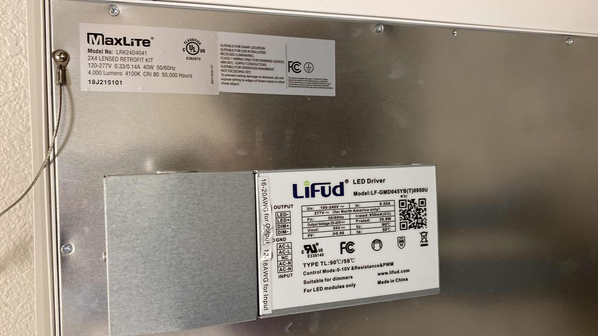 Photo 1 of TROFFER RECESSED CEILING LIGHT FIXTURE FOR 2’ X 4’ INSTALLATION BY MAXLITE - LED LENSED RETROFIT