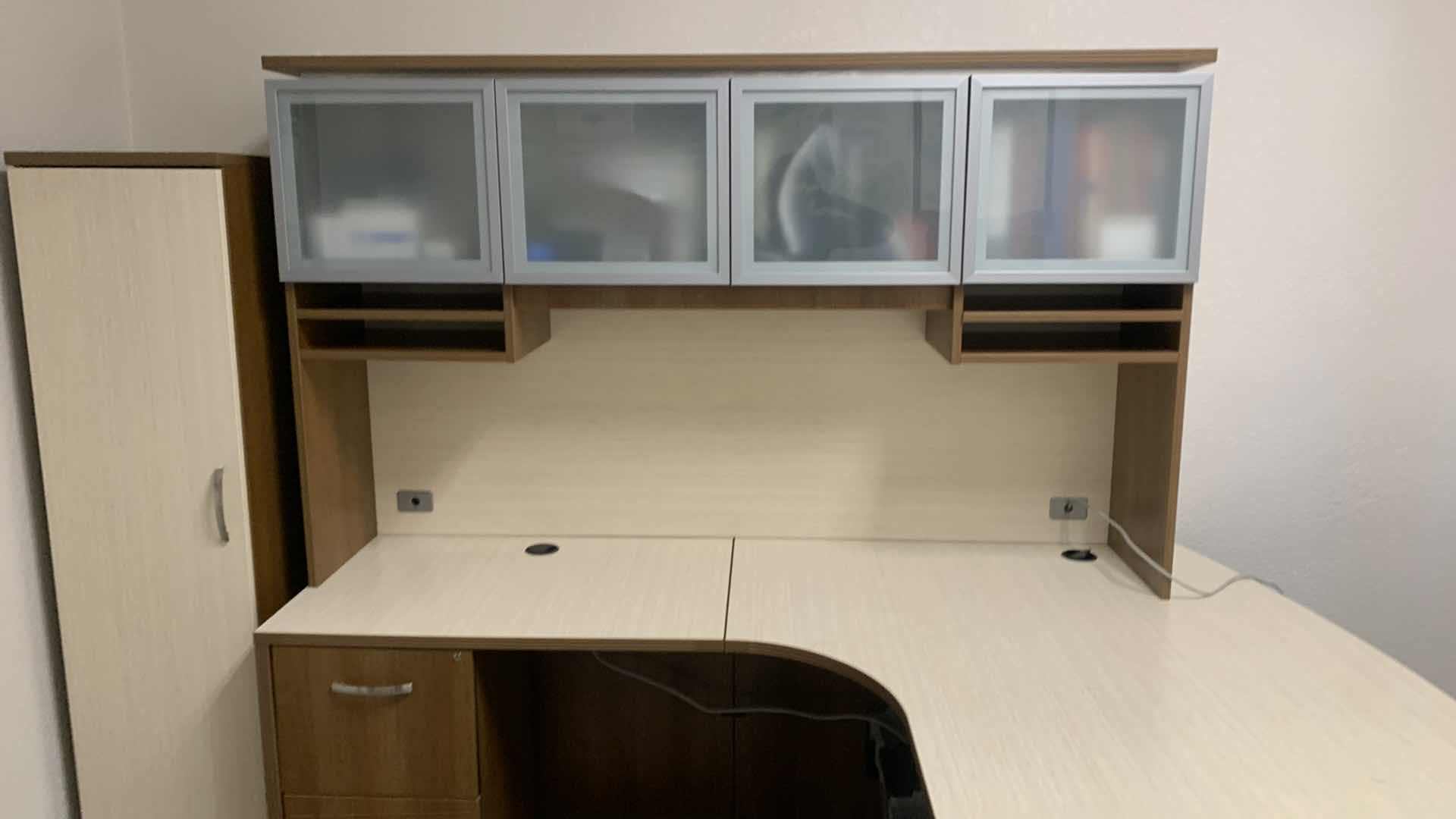 View 3 of MAVERICK MADE IN USA,  4 PIECE OFFICE SET, DESK 72” x 36” RETURN 36” x 24” , HUTCH 72” x H 43.5”
AND CABINET 16” x H65” ( CONTENTS NOT INCLUDED)