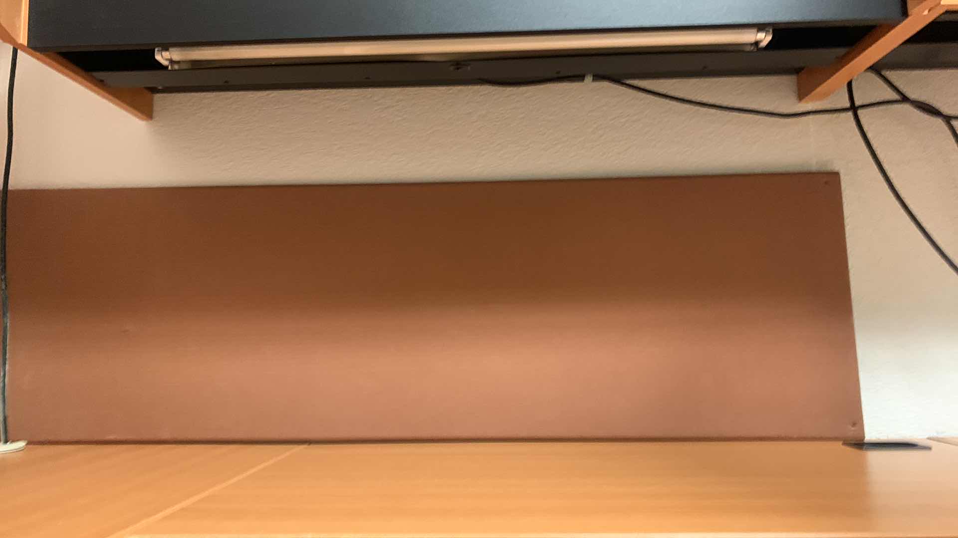 Photo 1 of MAGNA DESIGN LAS VEGAS WOOD WORK STATION/ OFFICE CORNER  UNIT CABINET, ONE SOUND BOARD AND ONE UPPER CABINET WITH LIGHTS AND METAL DIVIDERS