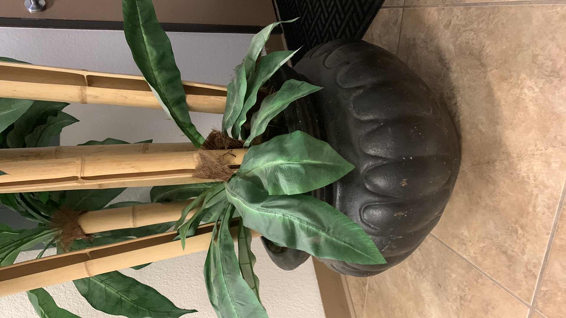 Photo 1 of 7’ FAUX BAMBOO TREE IN BLACK POT