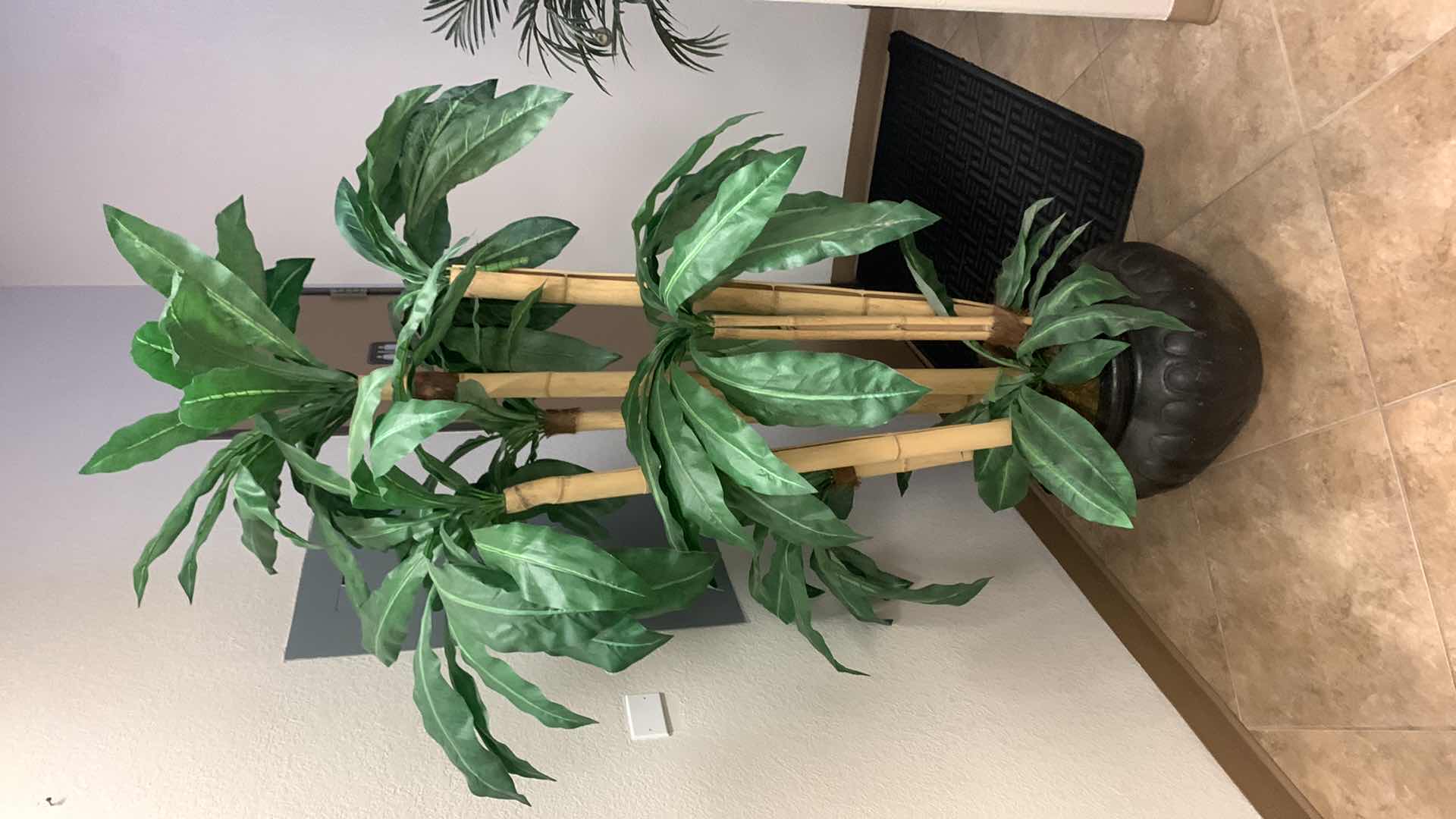 Photo 1 of 7’ FAUX BAMBOO TREE IN BLACK POT